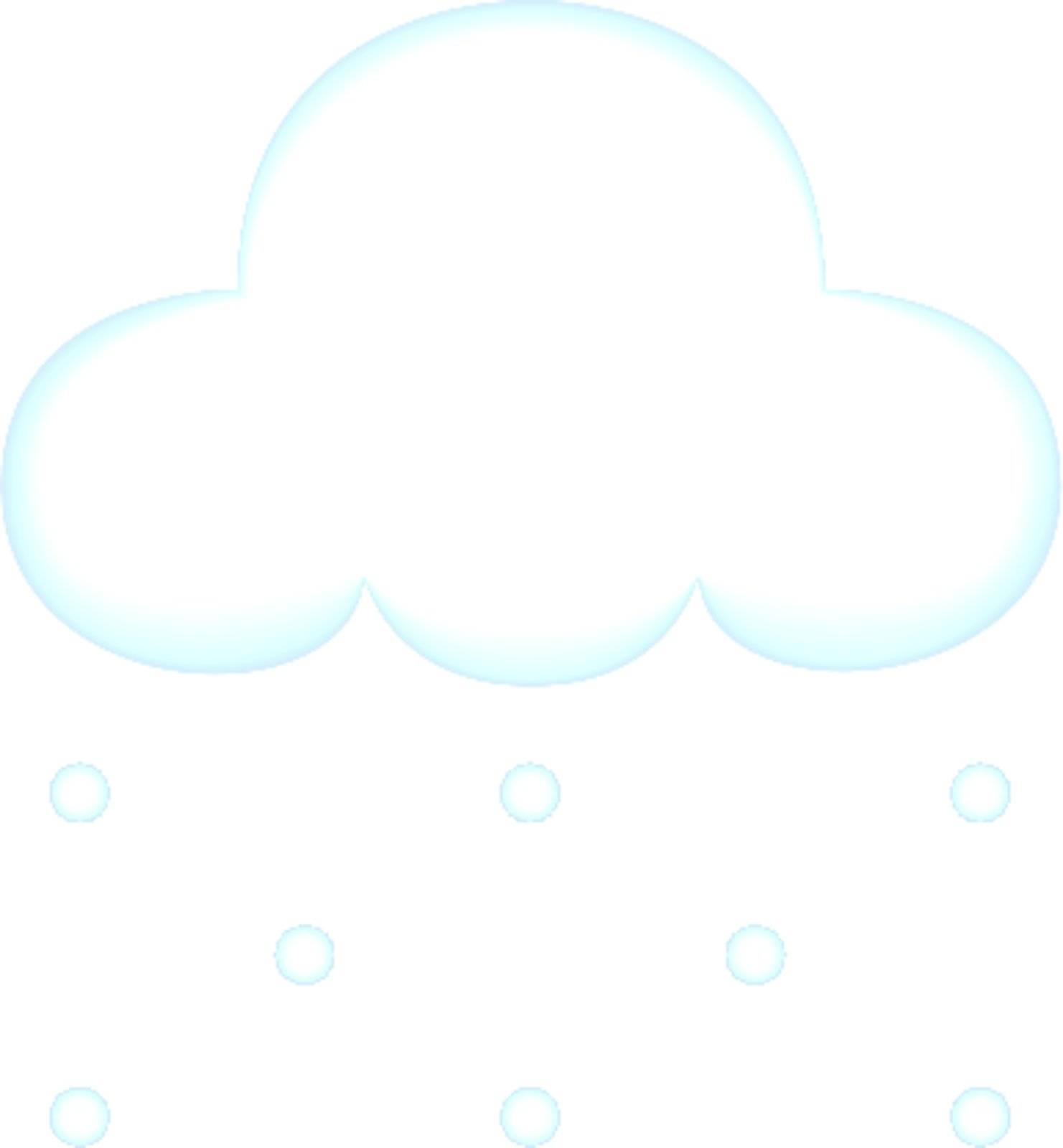Weather Illustration - Snow Falling From Cloud (jpeg file has clipping path)