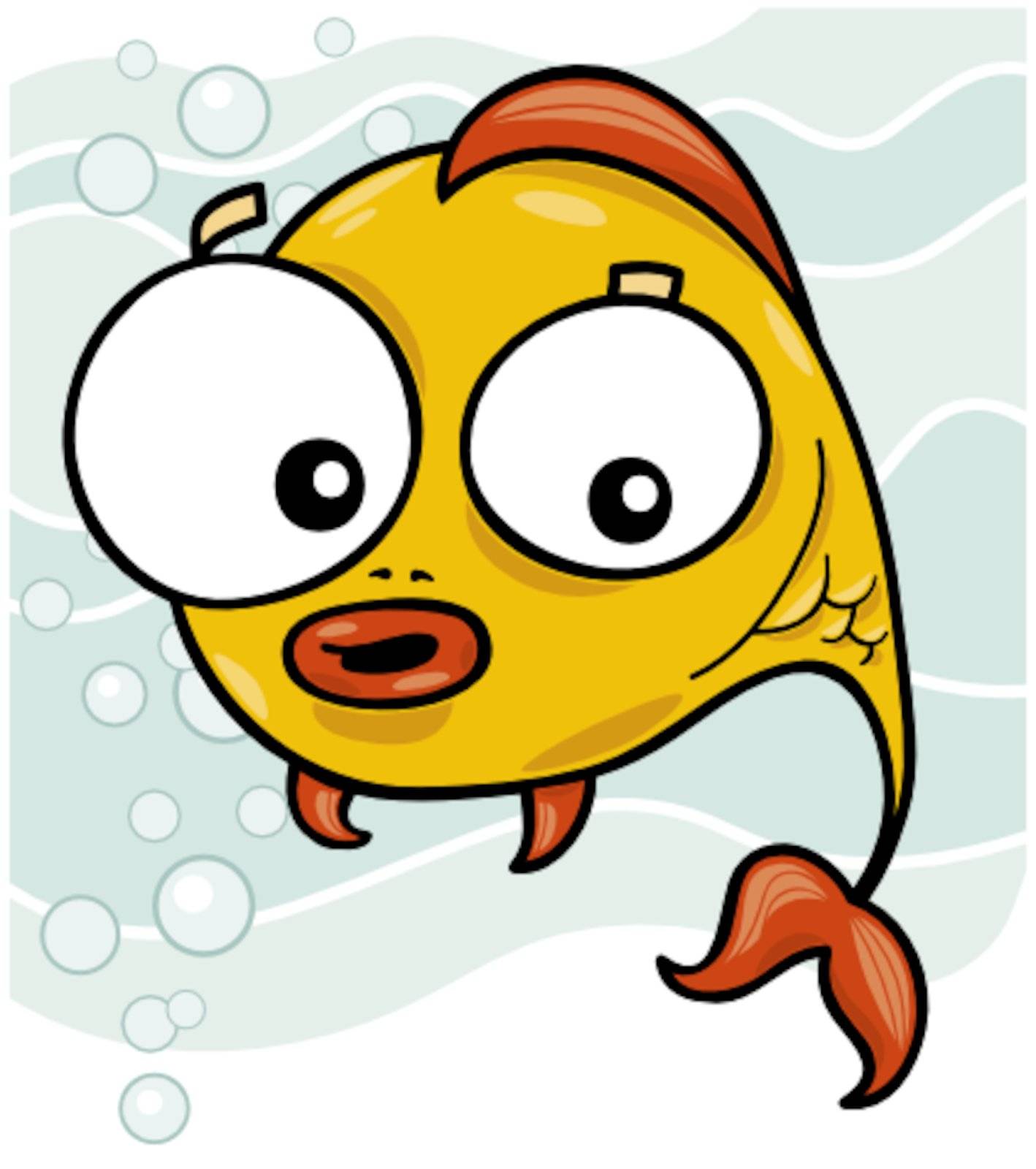 cartoon illustration of cute little fish