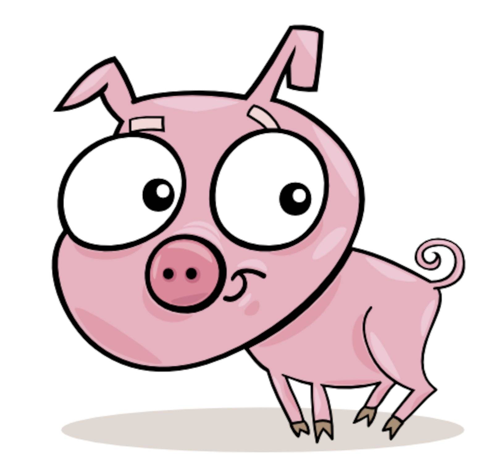 cartoon illustration of cute little piggy