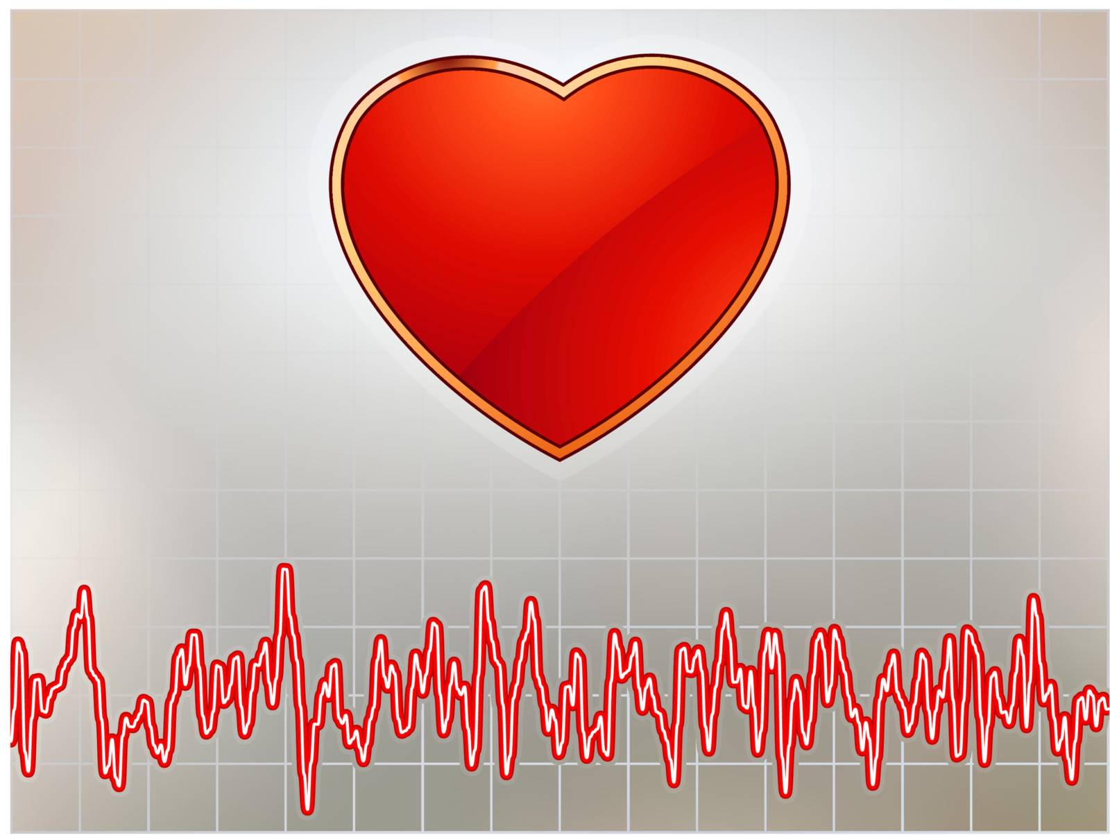 Editable vector background - heart and heartbeat symbol. EPS 8 vector file included