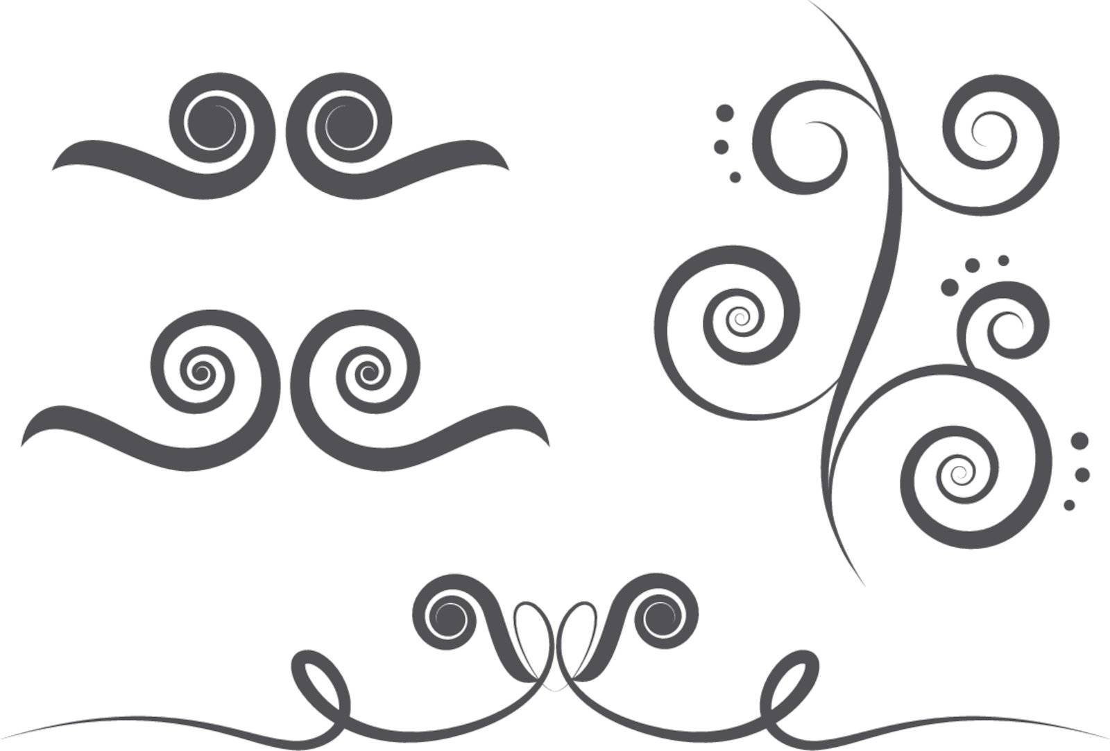 Swirl art elements for design and decorate isolated on the white background