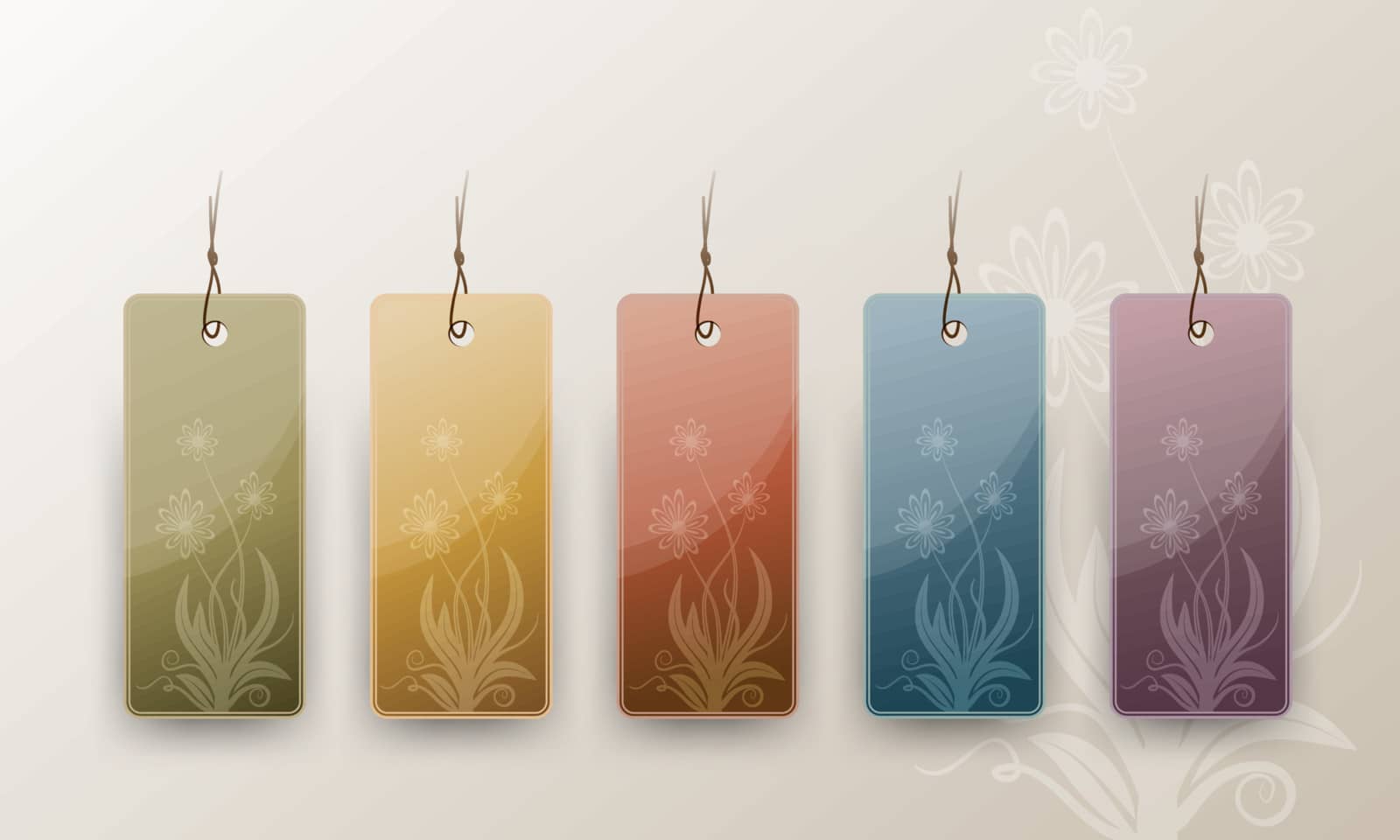 Set of Blank Tags in Different Colors, vector illusration