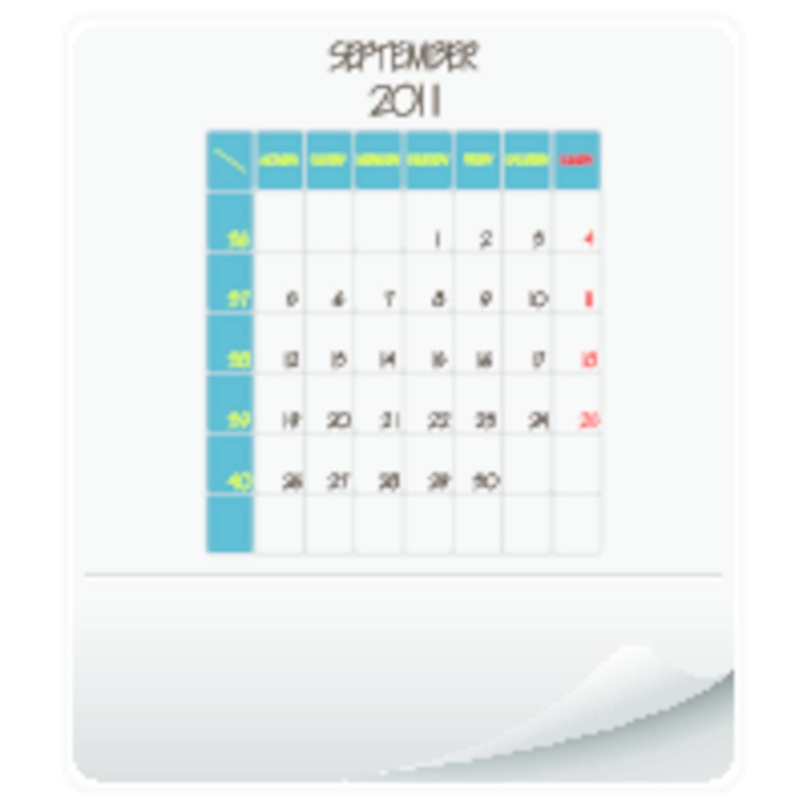 2011 calendar september by robertosch