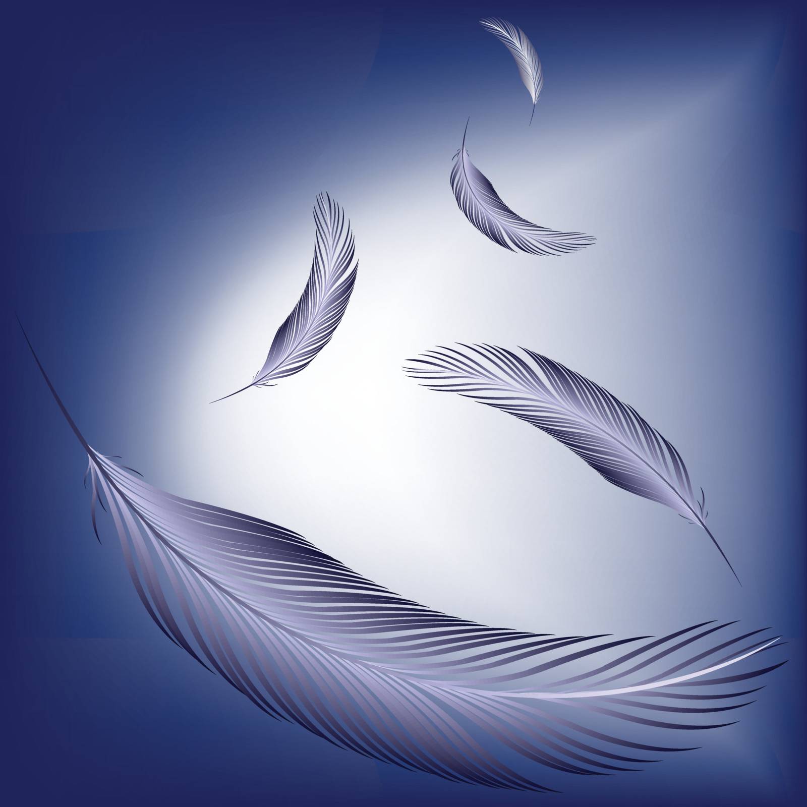 feathers in the wind, abstract vector art illustration