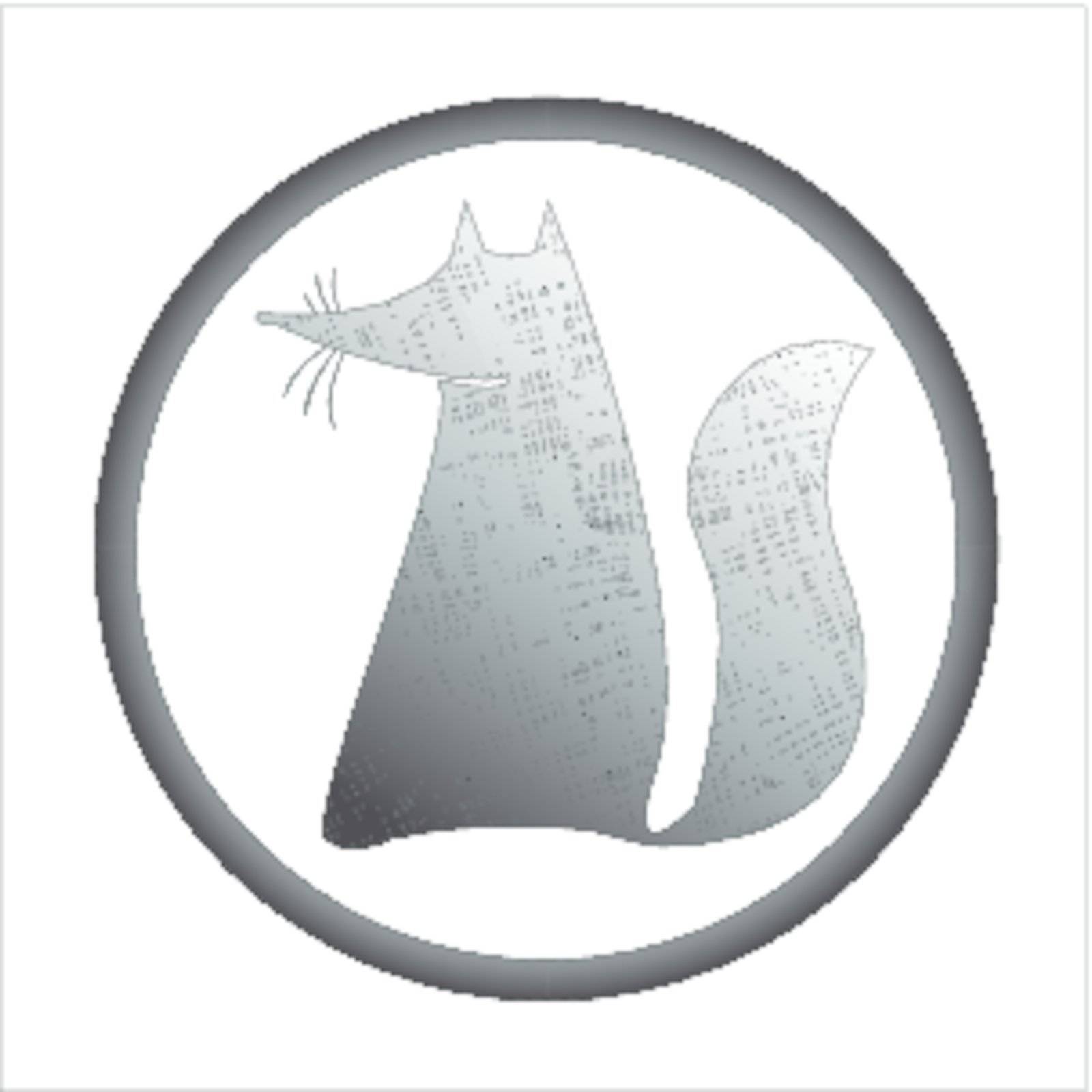 fox stamp, vector art illustration