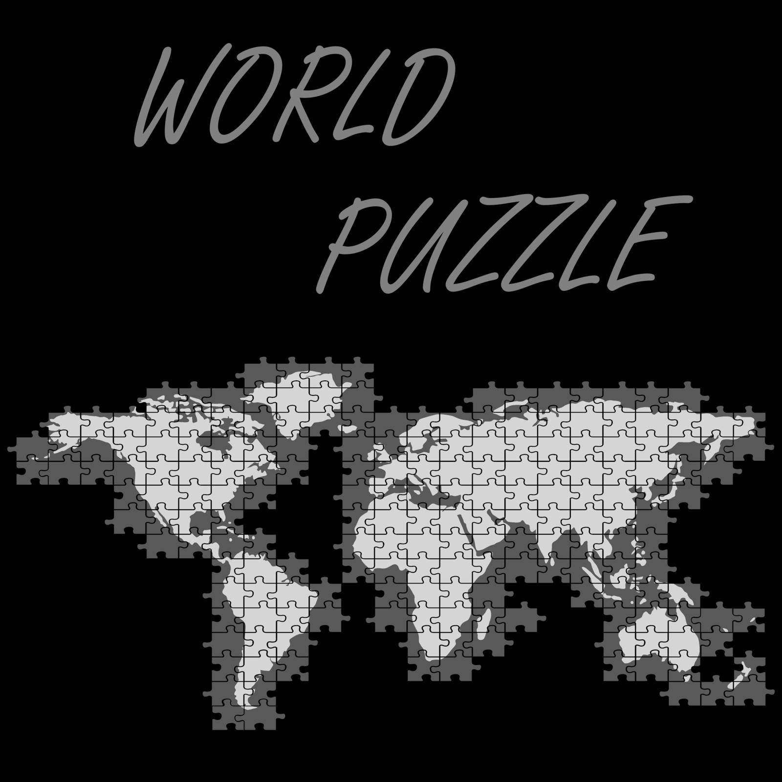 world puzzle map, abstract vector art illustration