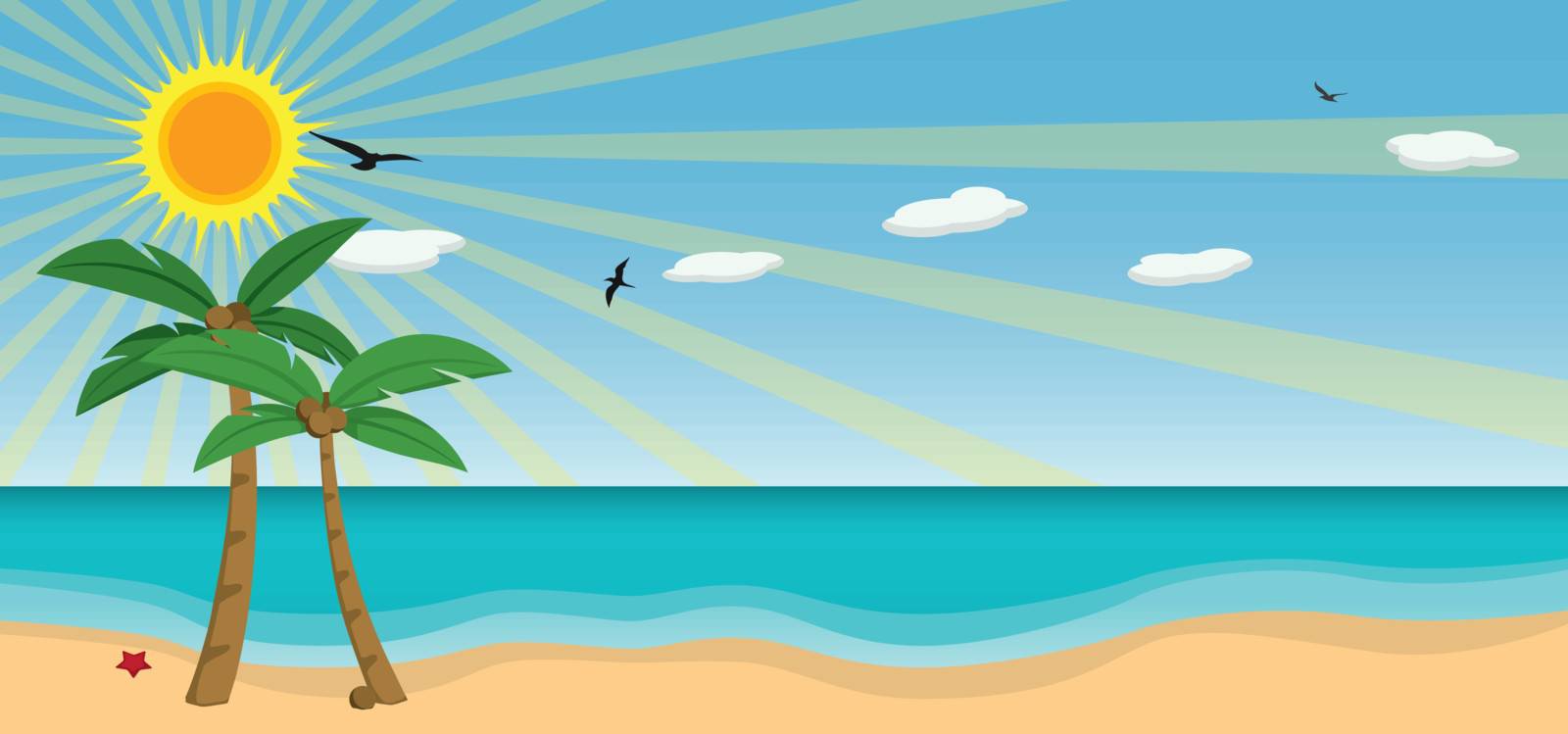 Sunny Beach Vector by Daniel_Wiedemann