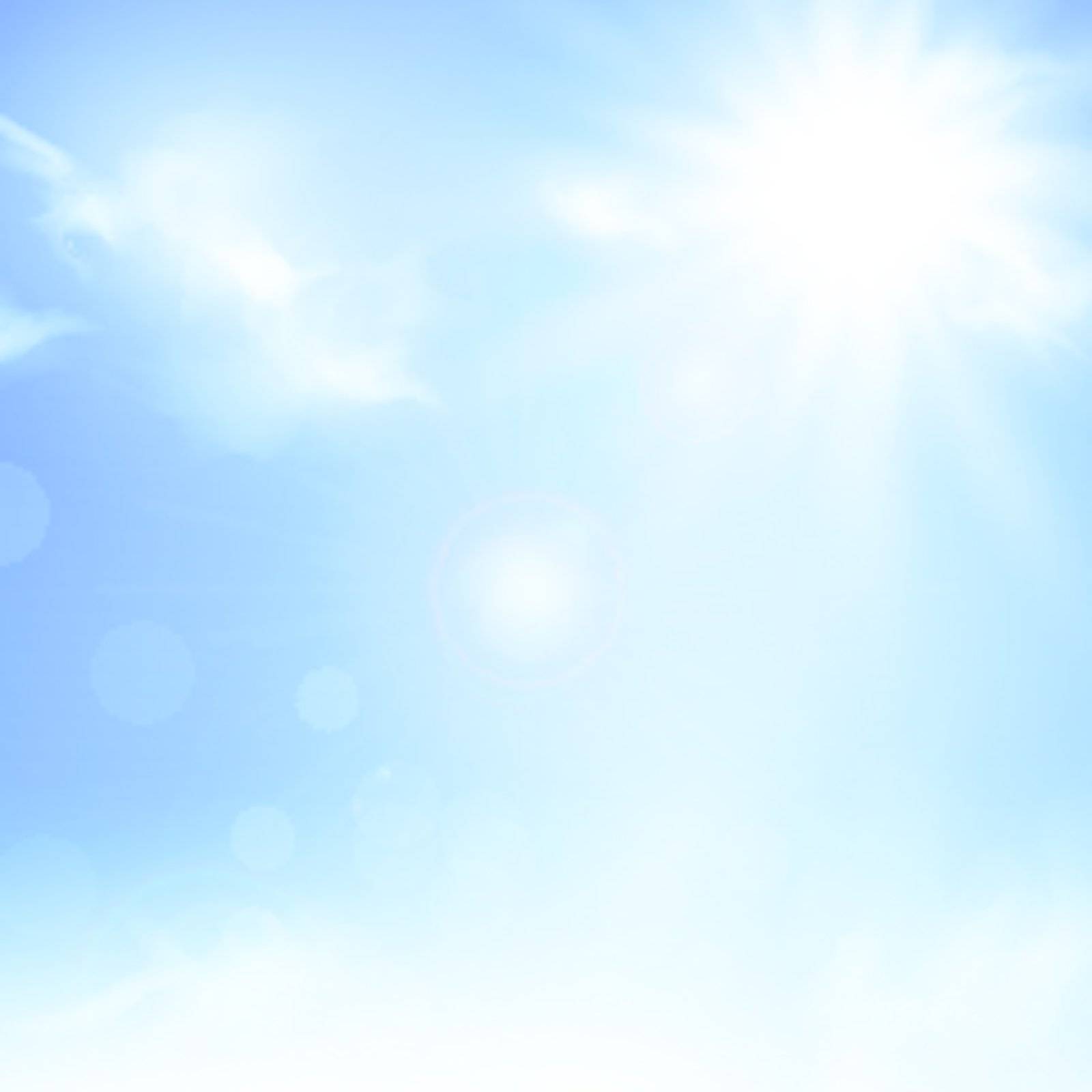 Illustration of the nature background with blue sky and sun 