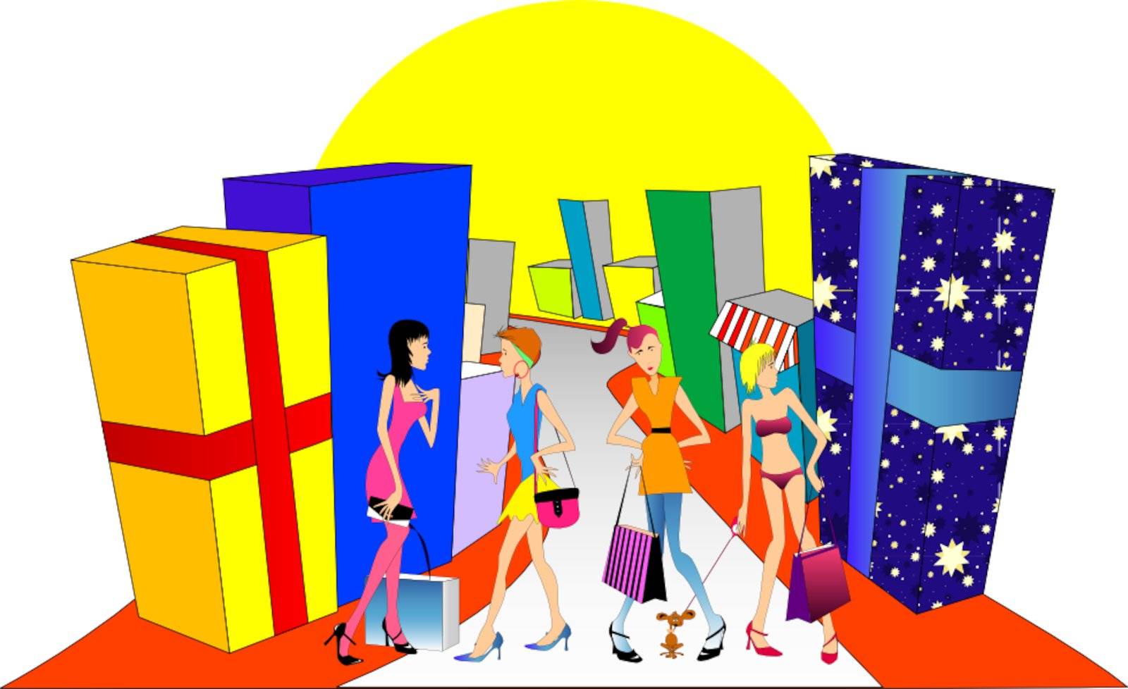 Shopping Girls (VECTOR) by Editorial