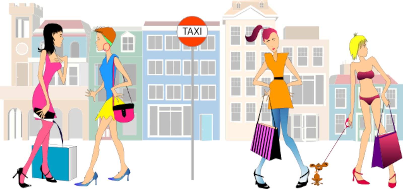 Shopping Girls (VECTOR) by Editorial