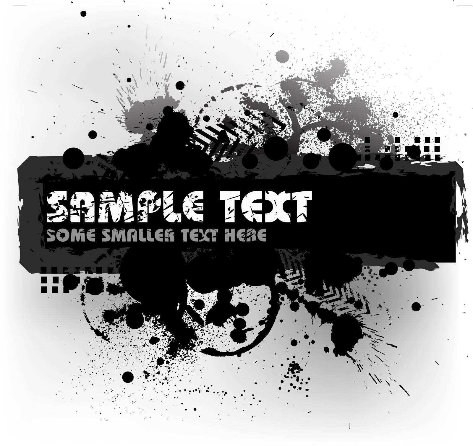 Grunge background with blots and place for your text (black and white)