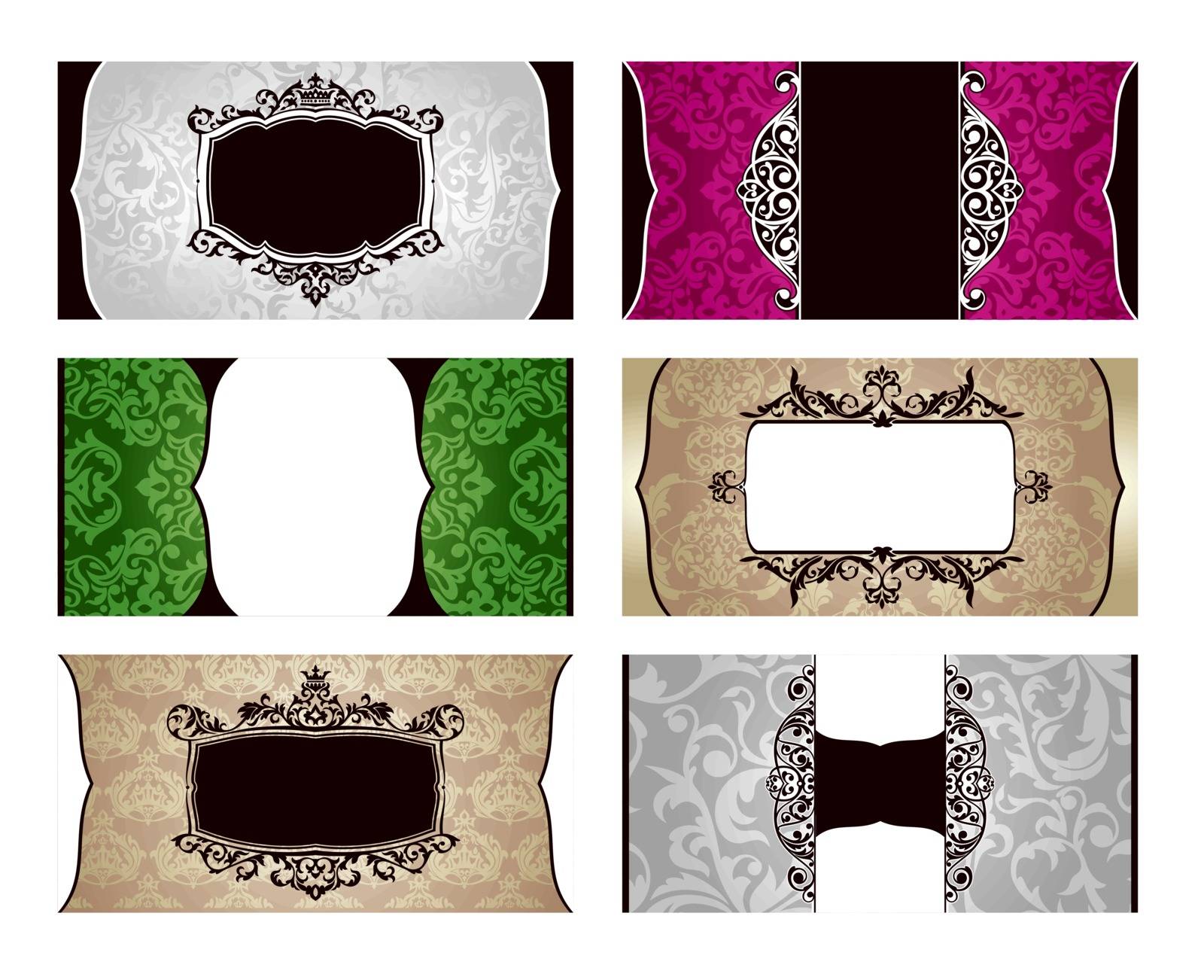set of different invitation cards vector illustration
