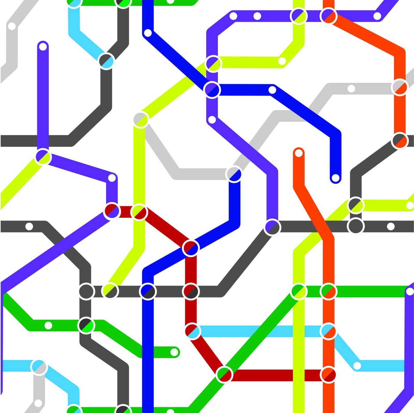 Abstract seamless pattern - metro scheme by pzaxe