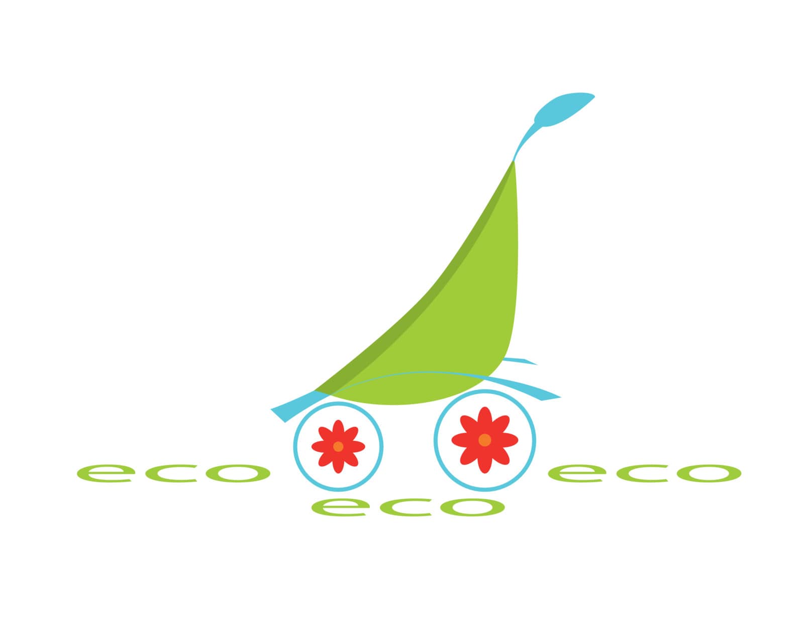 green ecological logotype of object for children