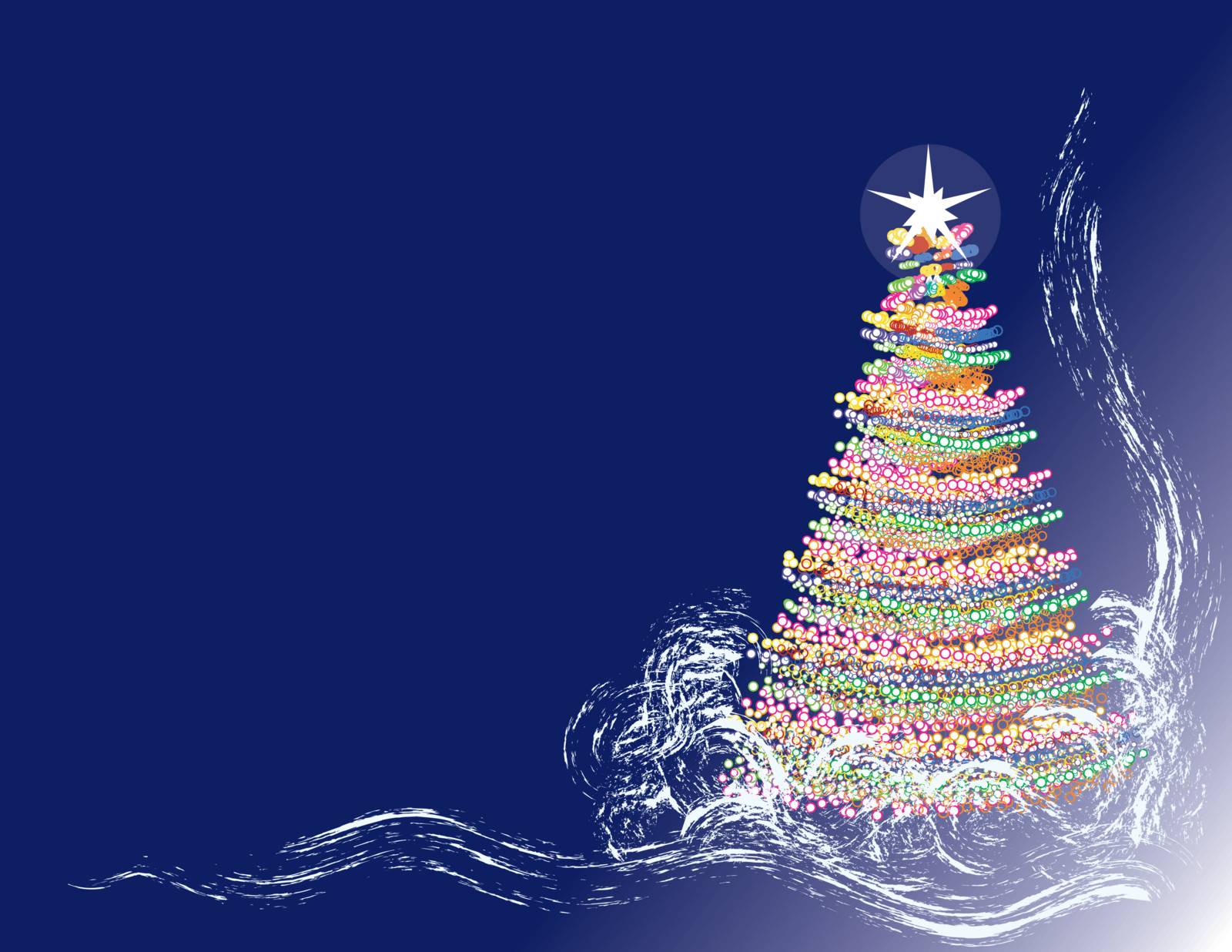 New-year background with a fir-tree and snow