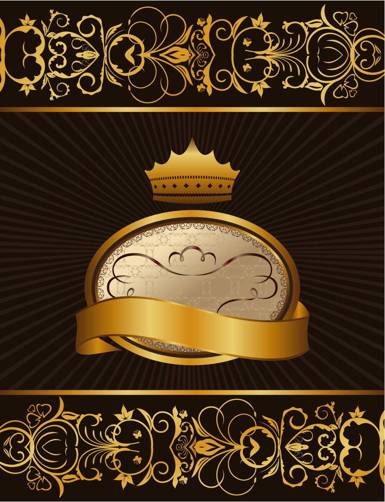 Illustration luxury background with crown - vector