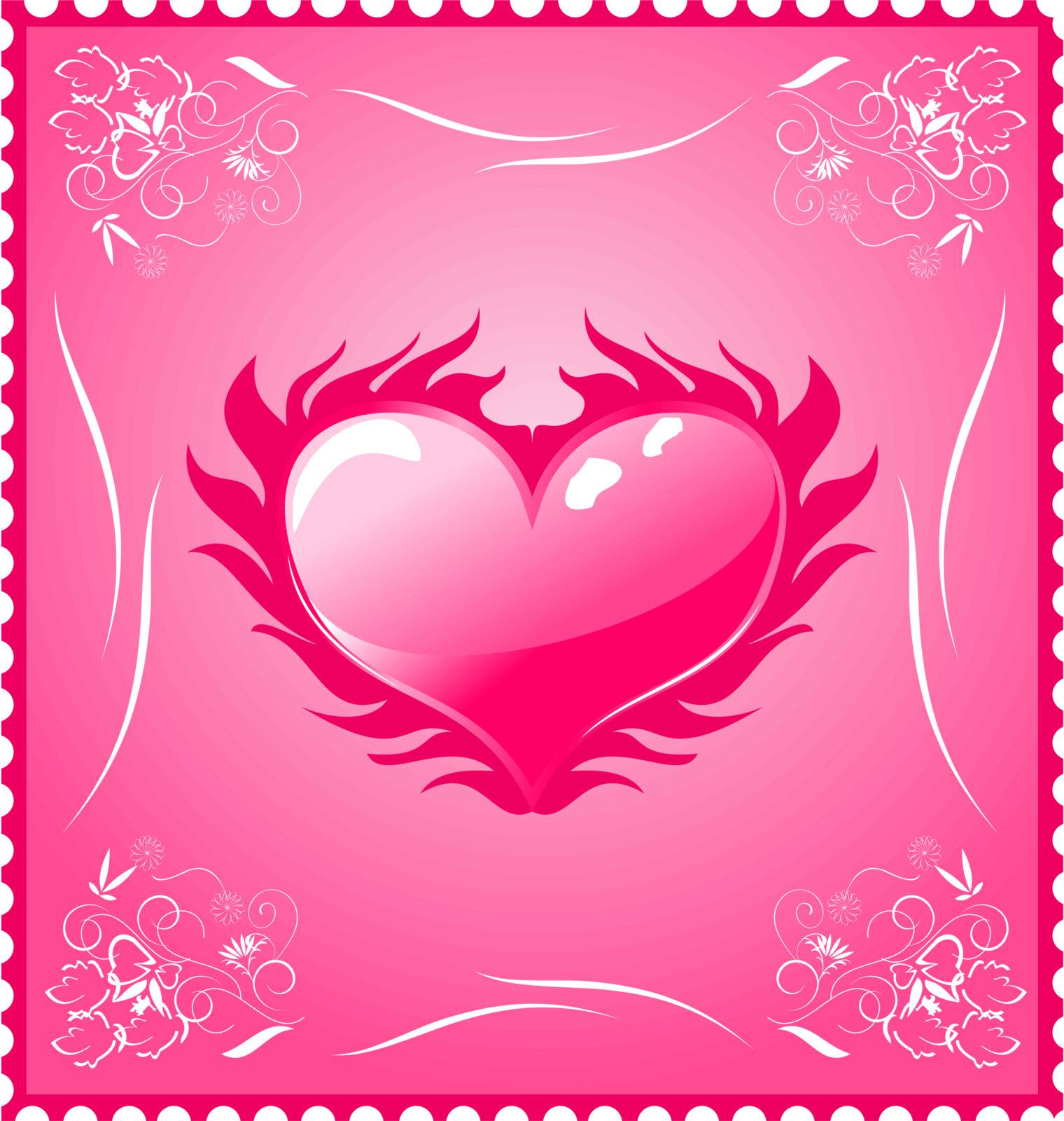 Illustration romantic stamp for Valentine's day - vector