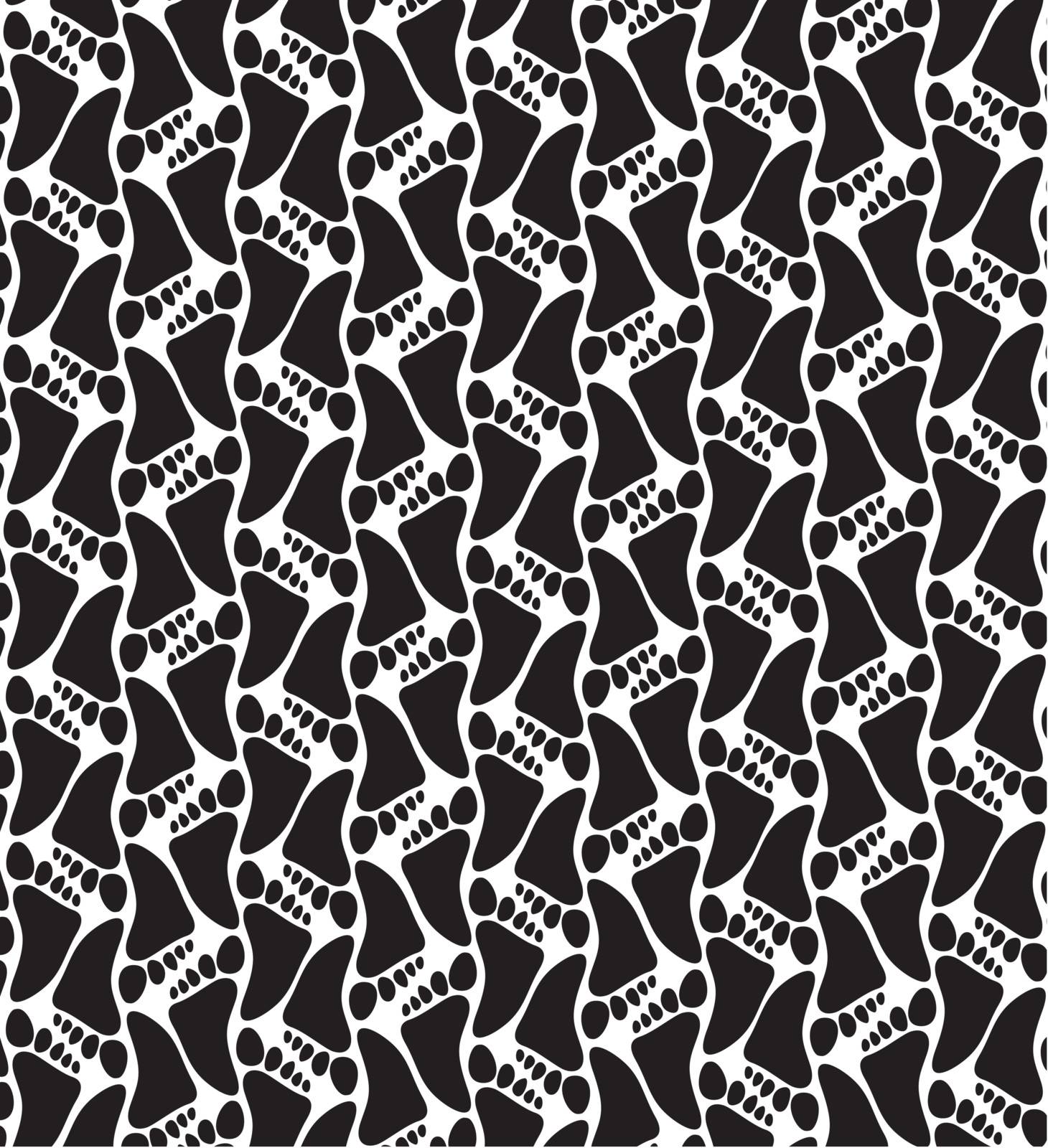 vector feet seamles background, black and white