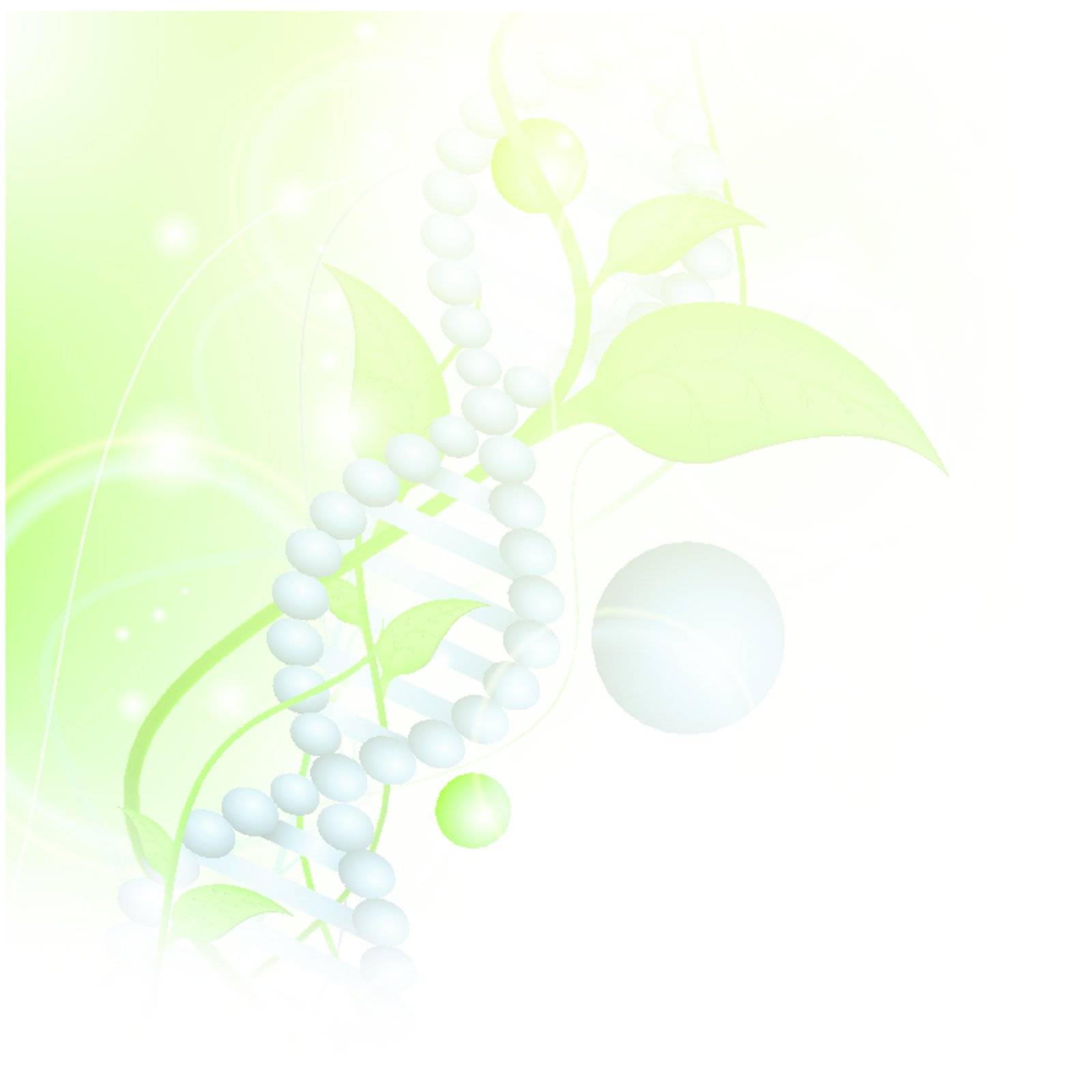 Organic Science theme with DNA and sprout over green background