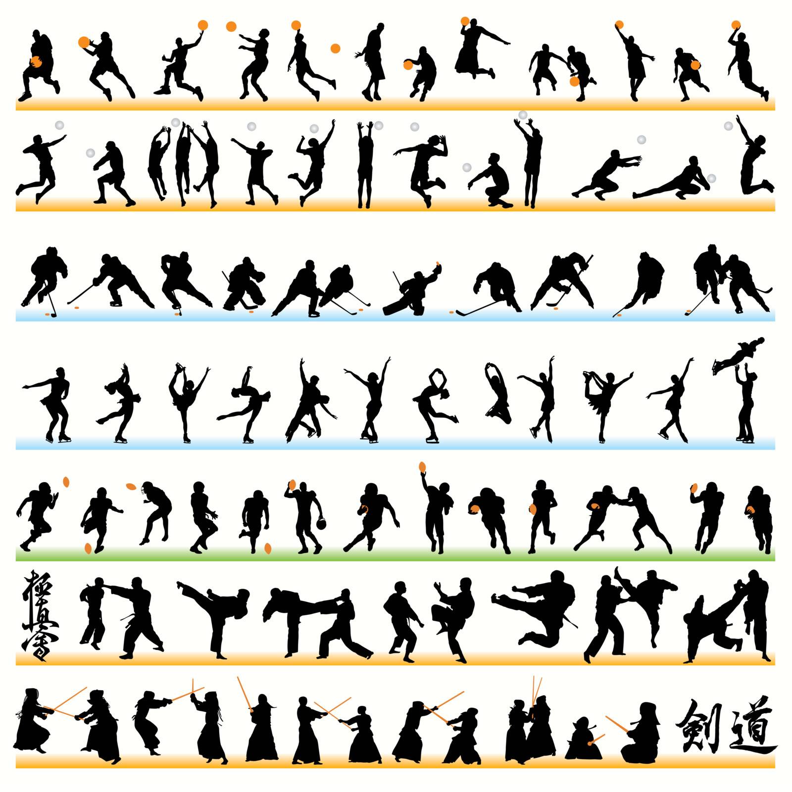 90 Sport Silhouettes Set by Kaludov
