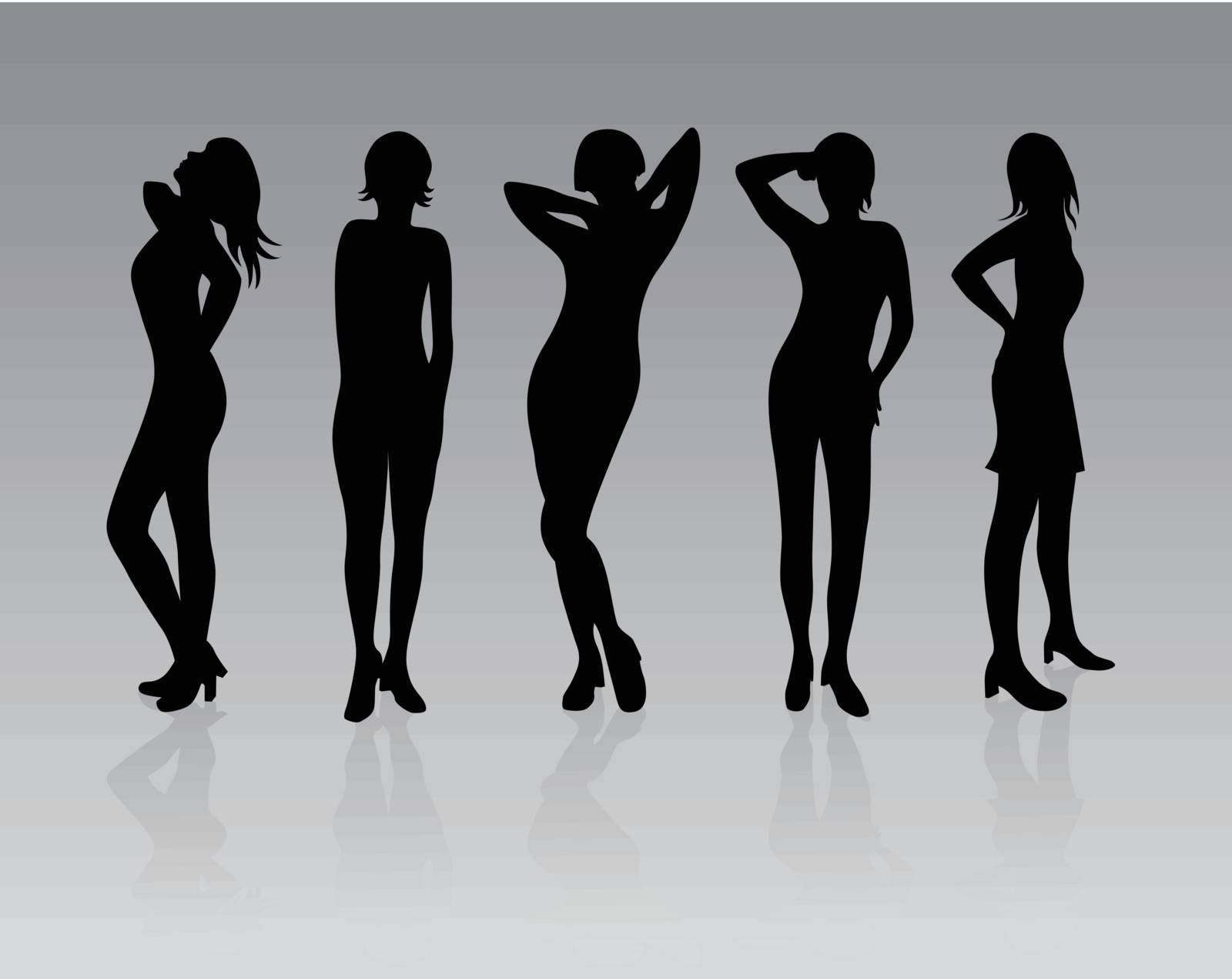 nice women silhouettes by mloda777