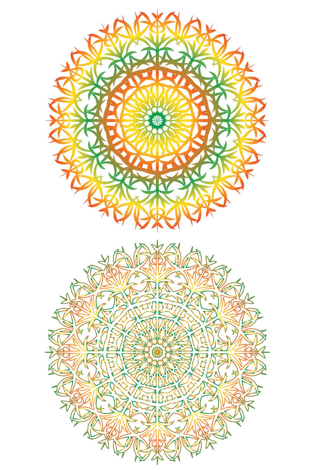 vector illustration. Lacy patterns of rainbow colors
