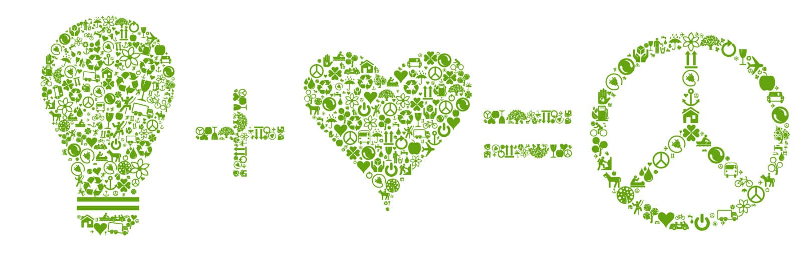 Ecology concept made of eco icons vector for poster