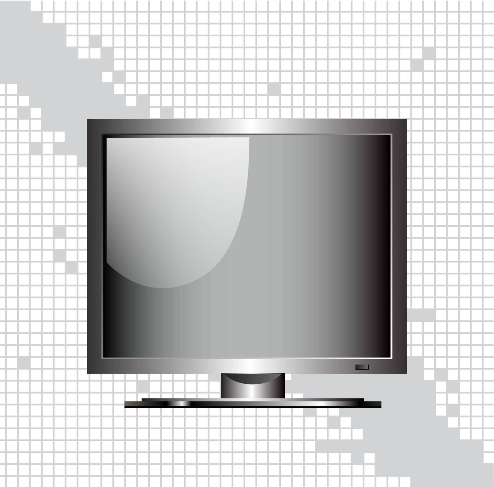 Blank monitor computer device with black screen illustration