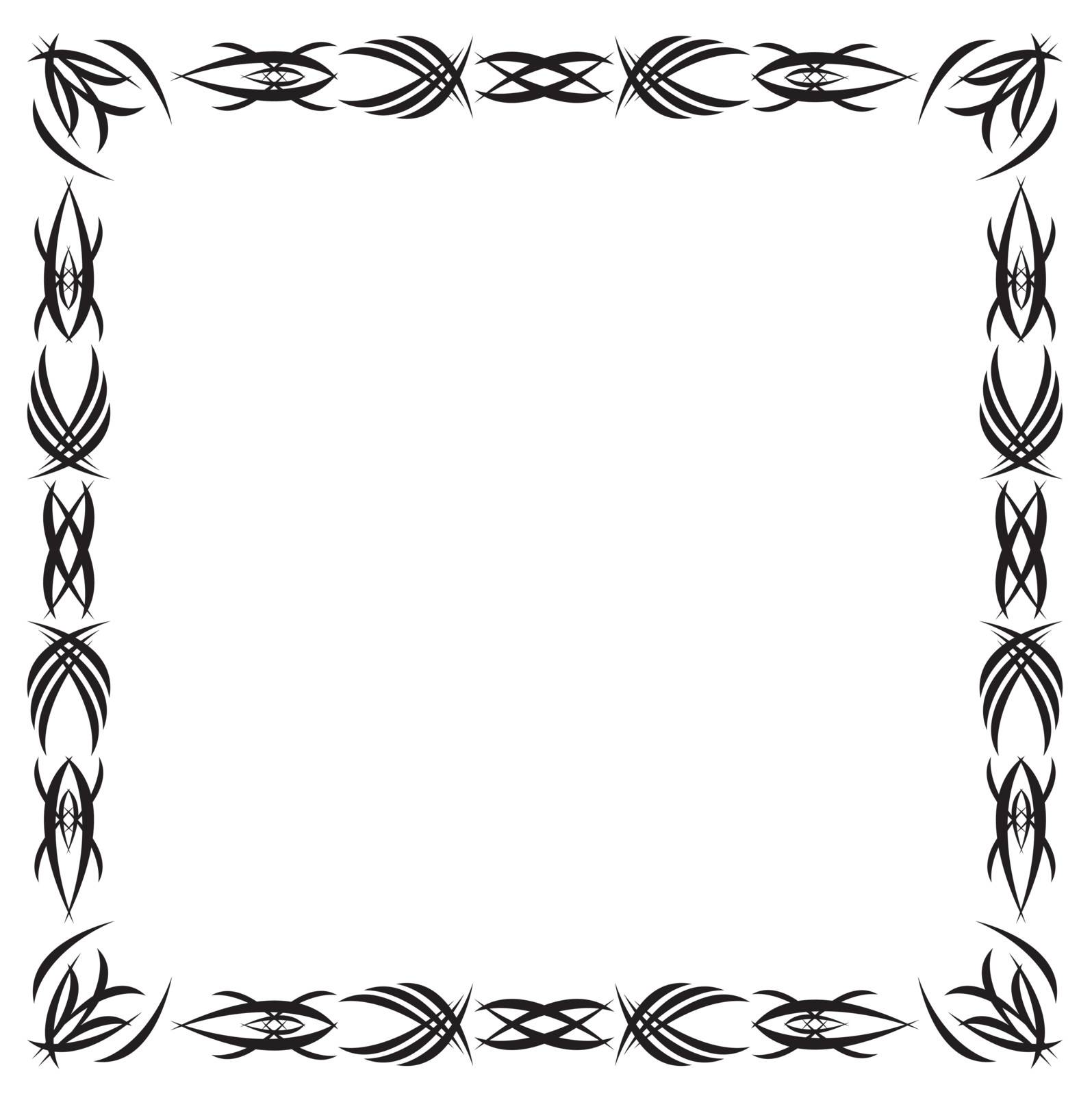 Framework drawn by a Gothic black pattern