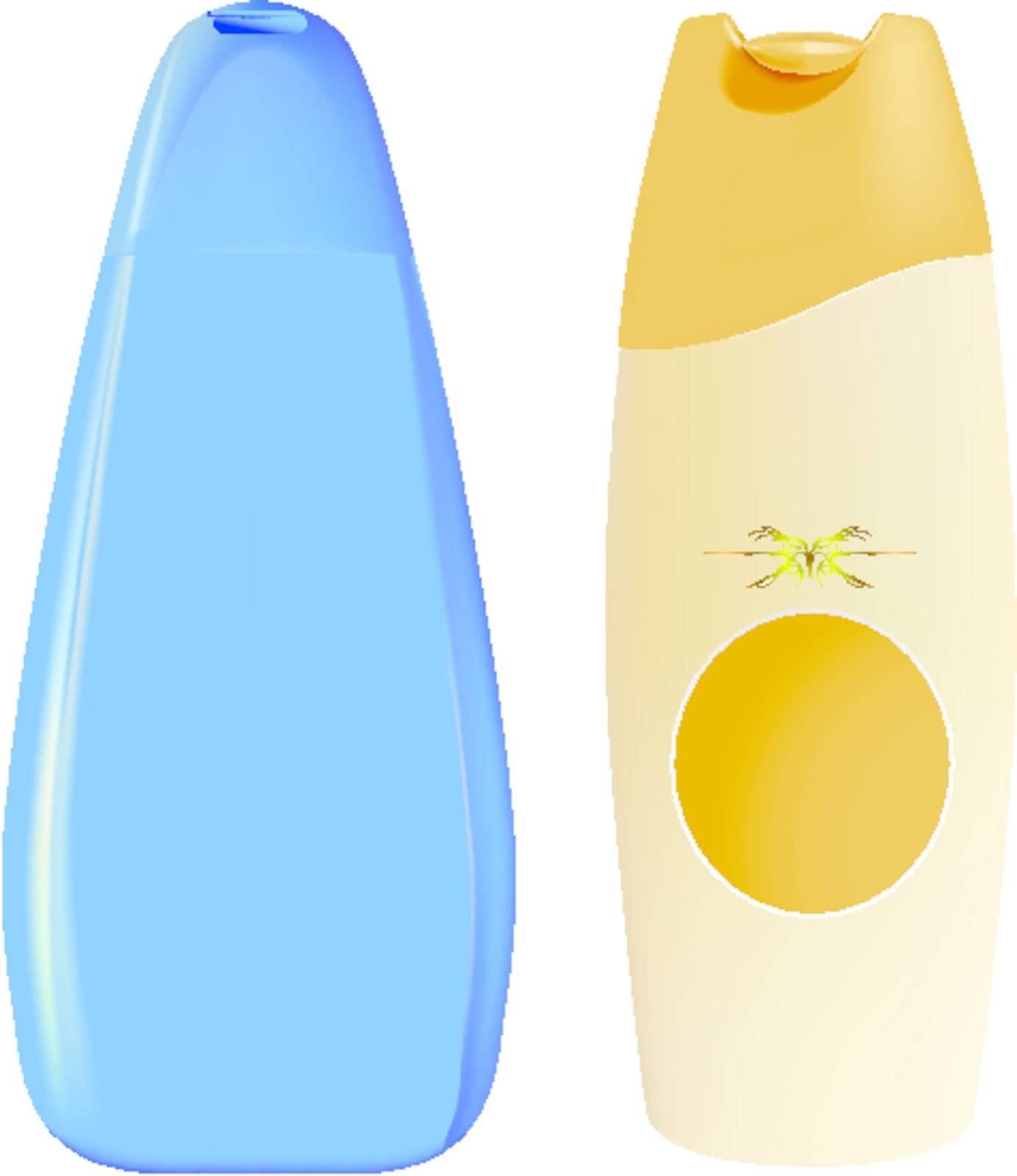vector realistic shampoo bottles on white background