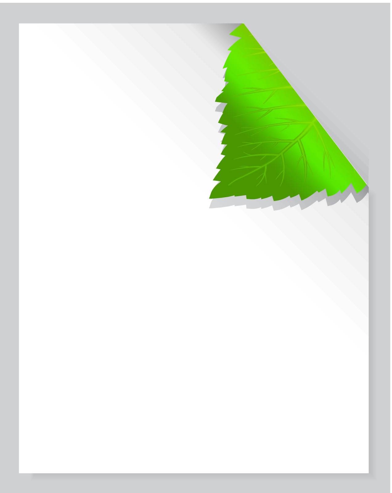 Leaf Page vector illustration on gray background with shadow