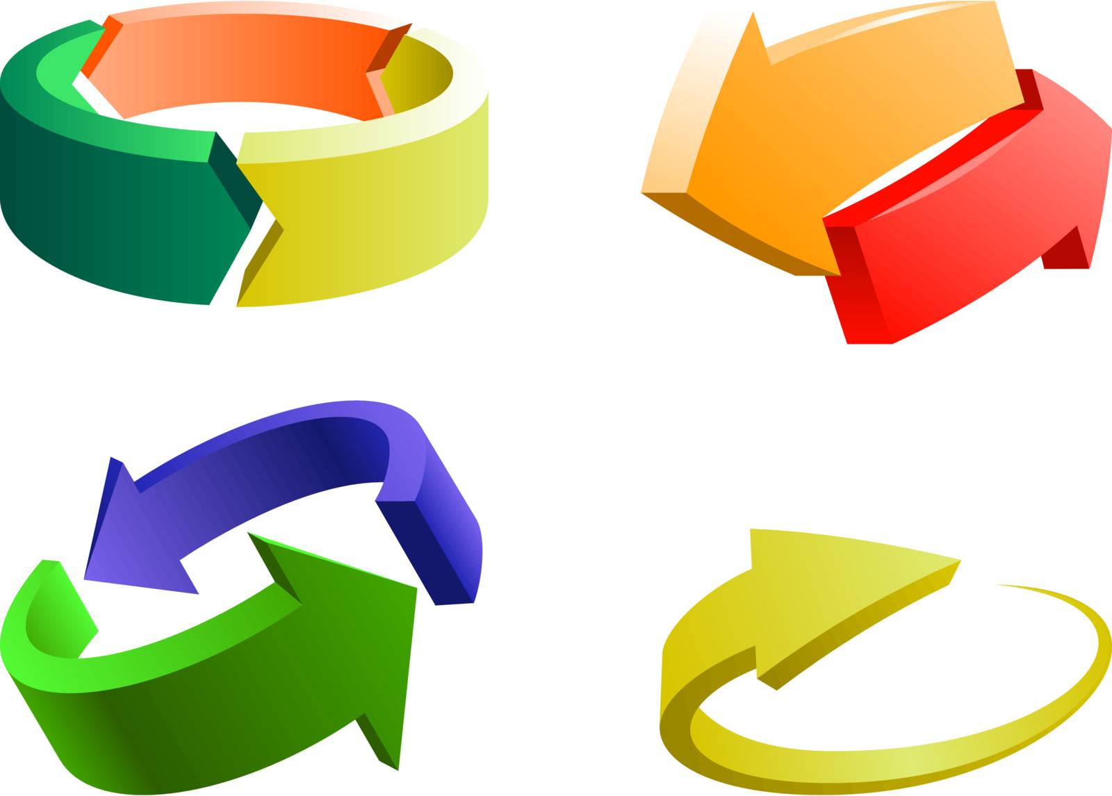 4 colorful arrow logo elements.