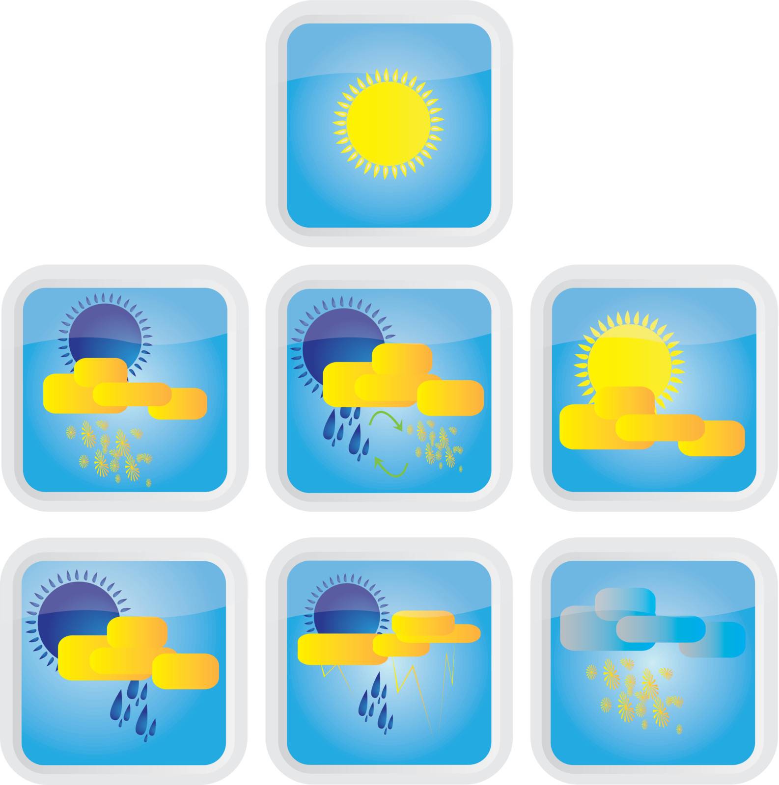 Group of weather conditions icons vector eps8 graphic