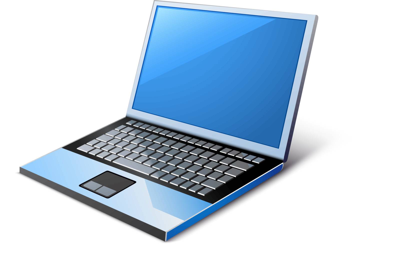 Vector illustration of laptop on white background