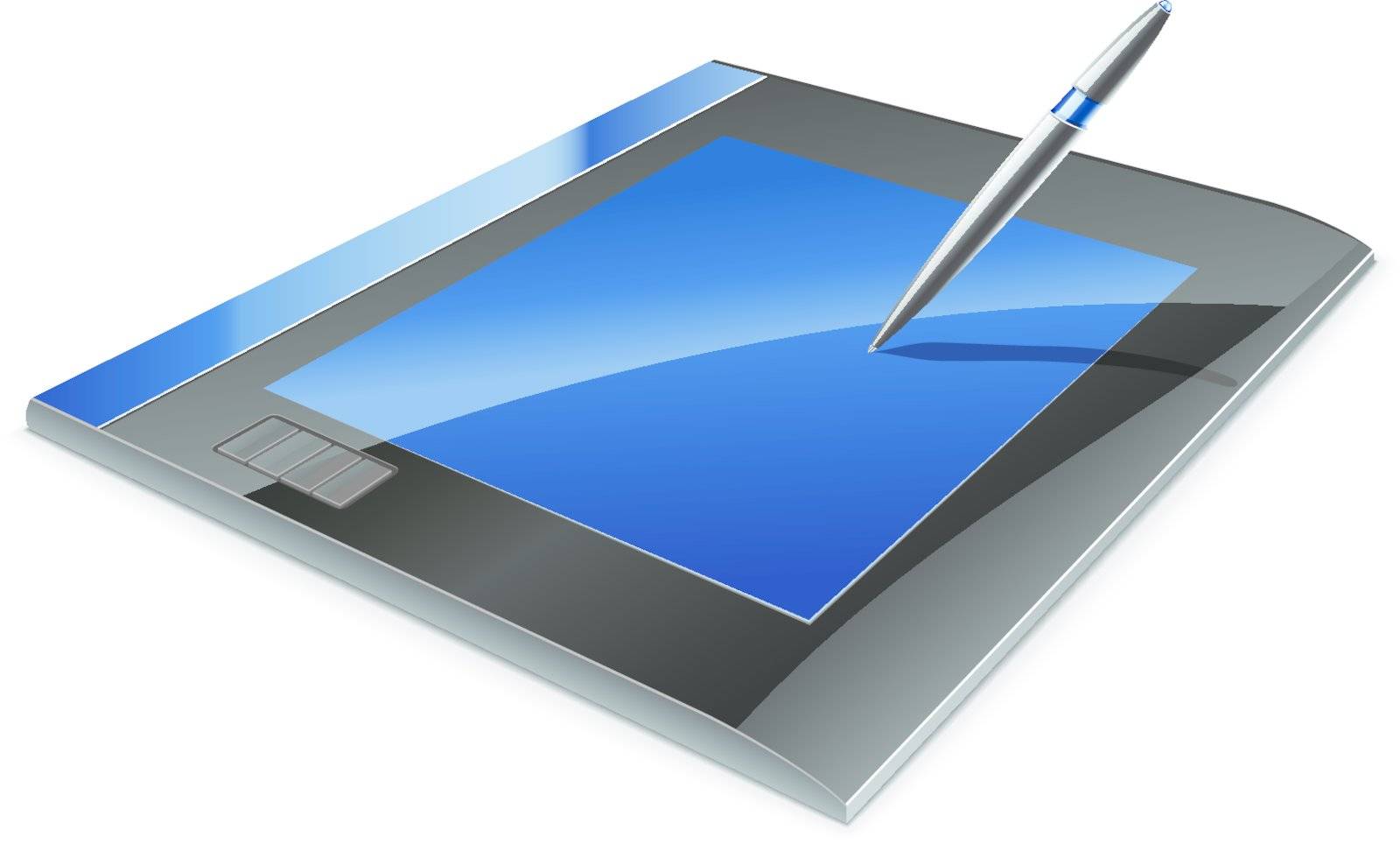 Vector illustration of graphic tablet on white background