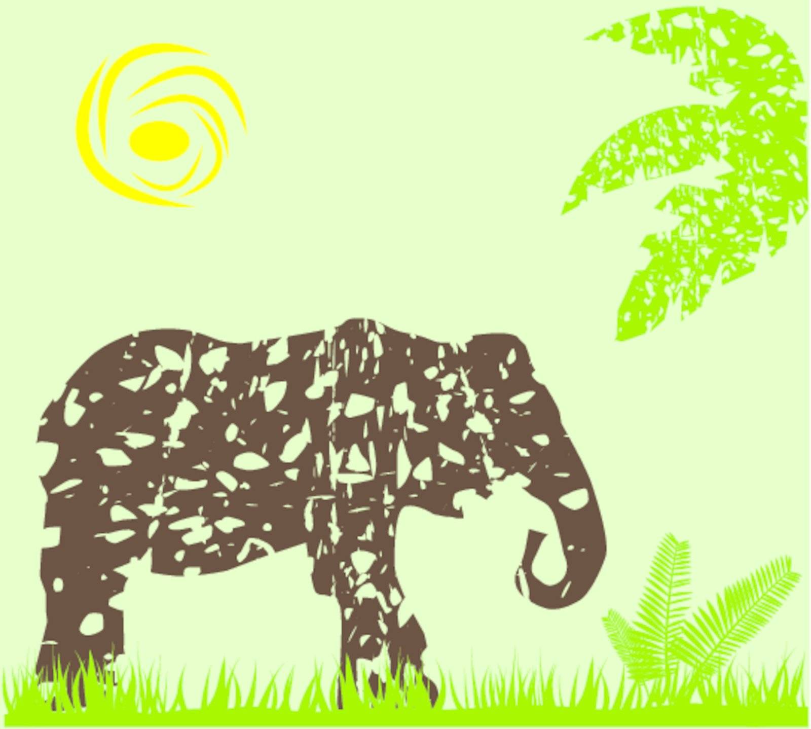 Vector illustration of a grunge elephant
