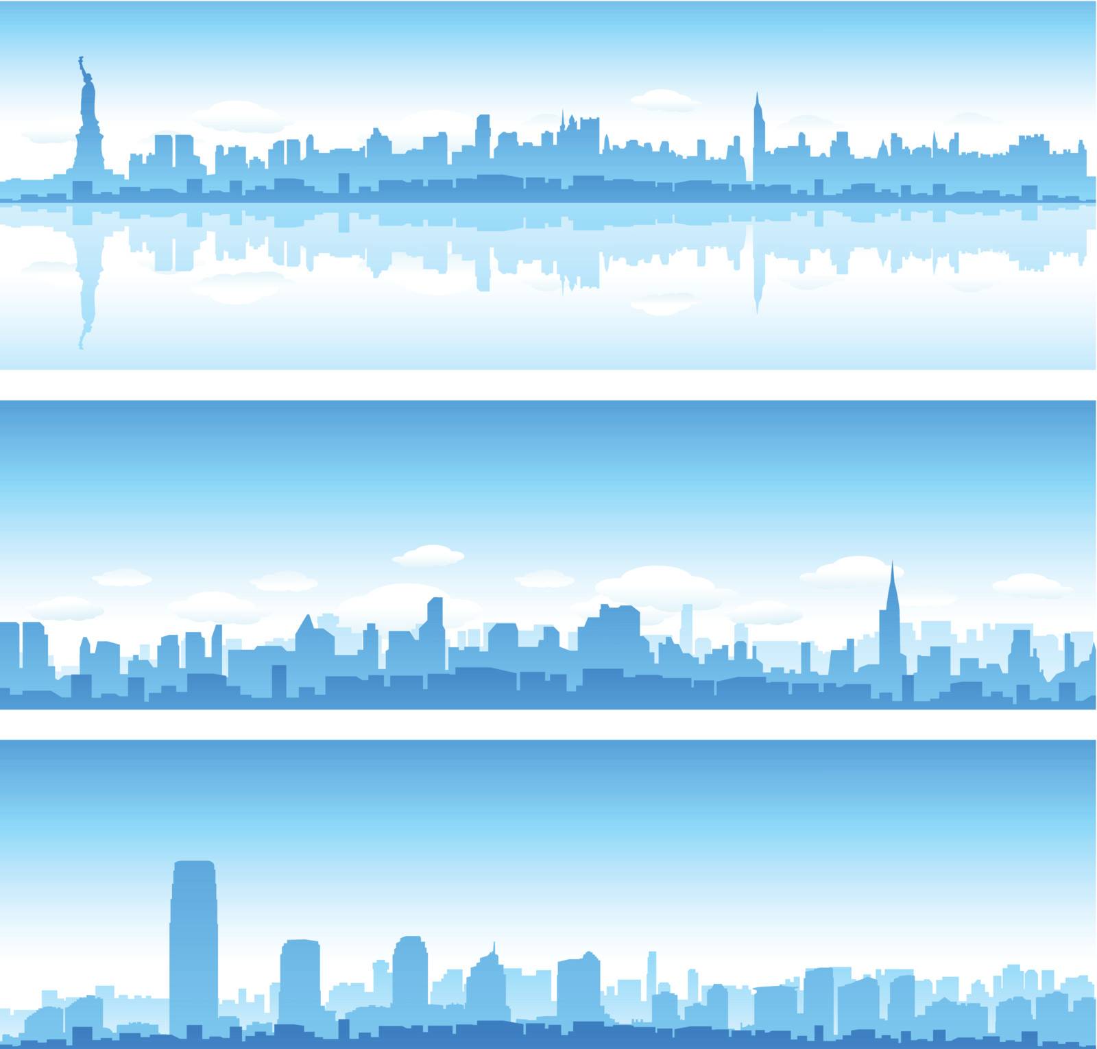 Cityscapes silhouettes background
