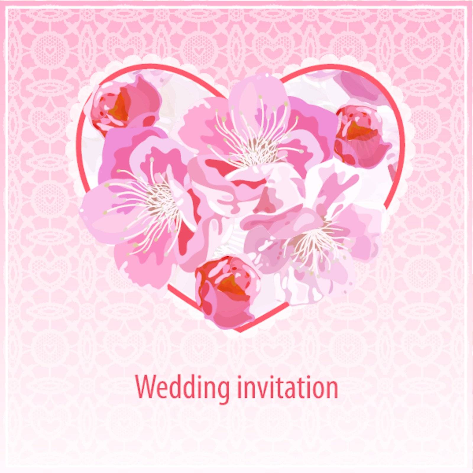 Invitation for wedding. EPS-10 vector illustration