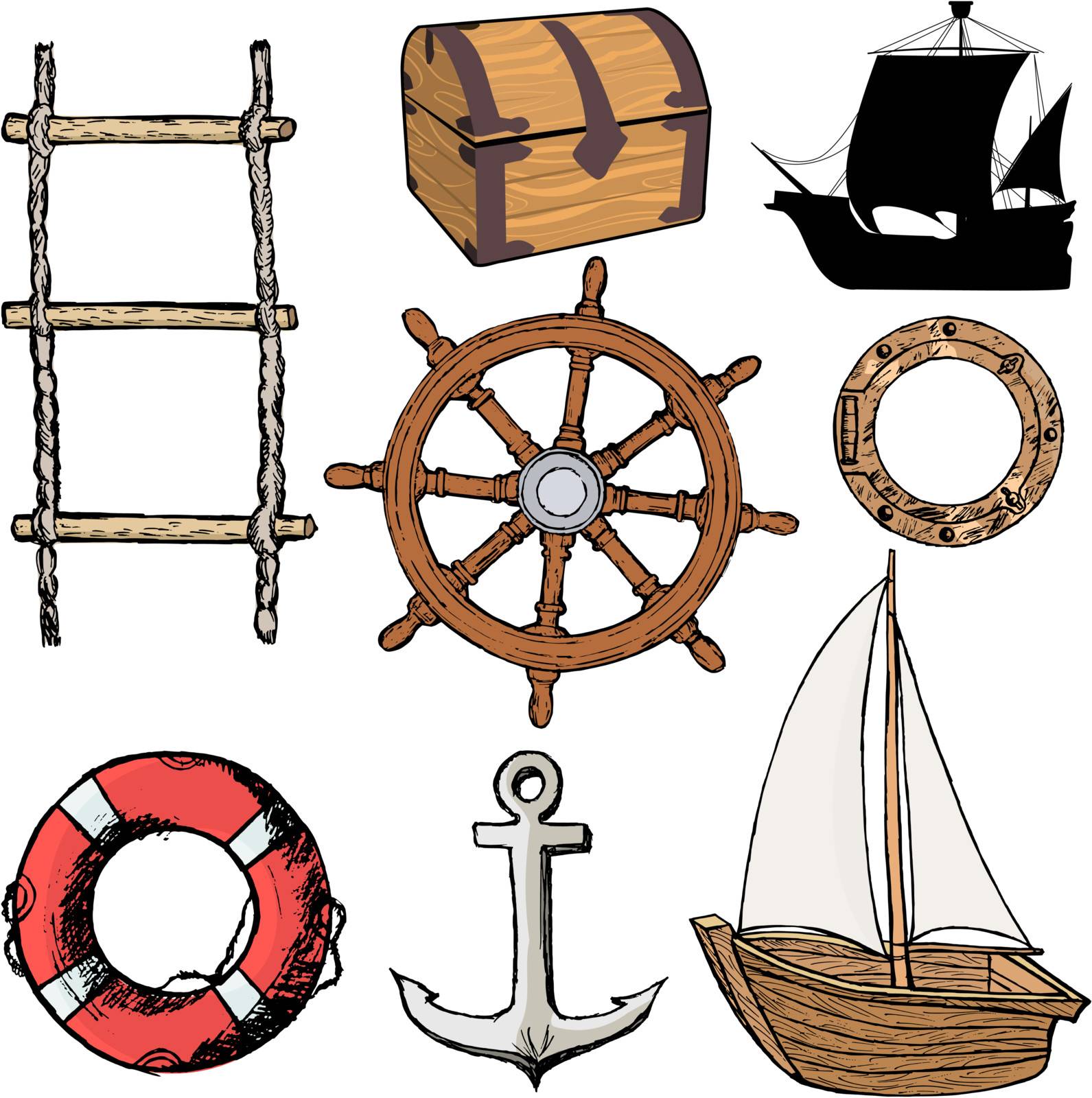 set of marine objects by Perysty