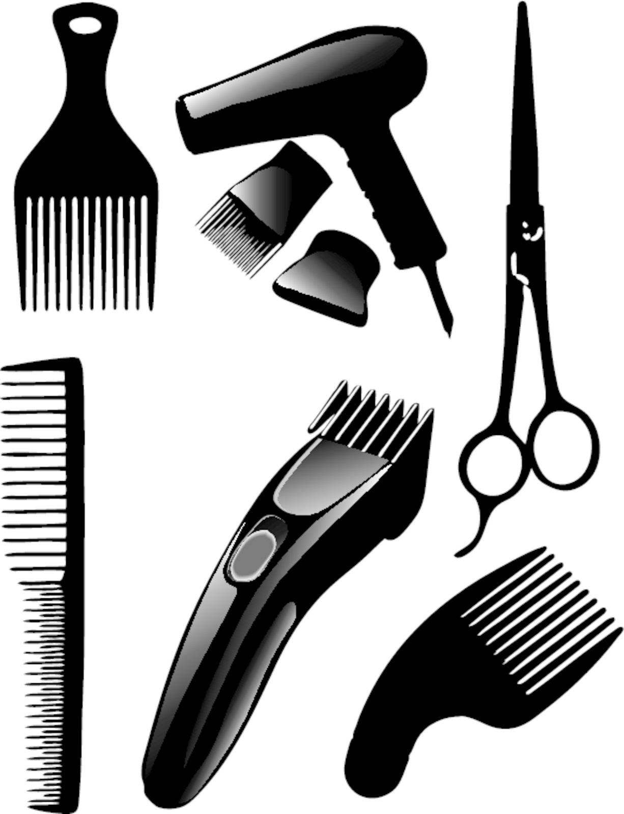 A set of tools for hairdressers. Vector illustration.