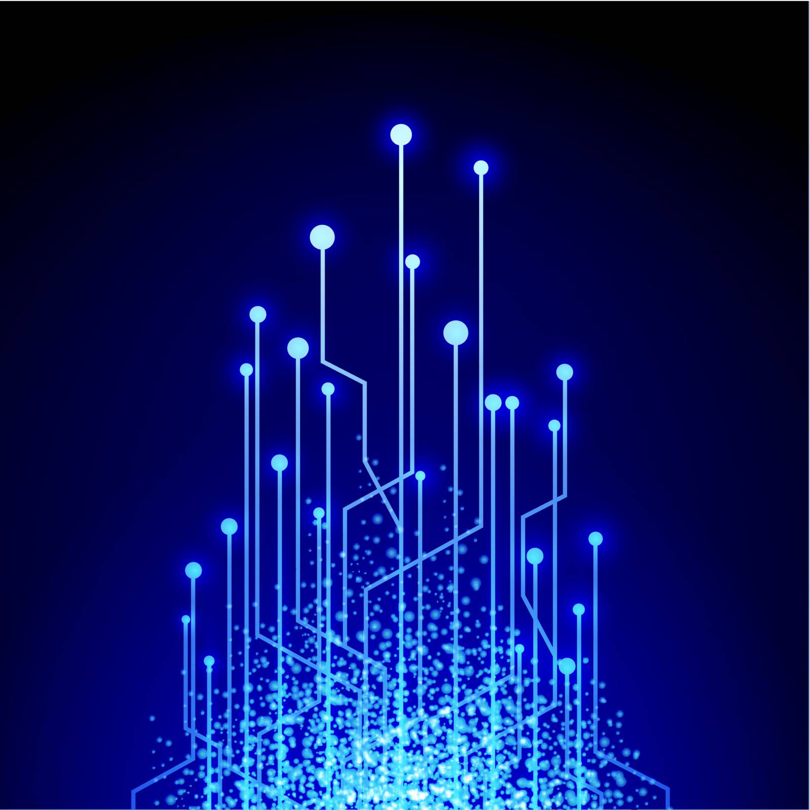 Illustration of Abstract Bright Electronic Circuit in Blue