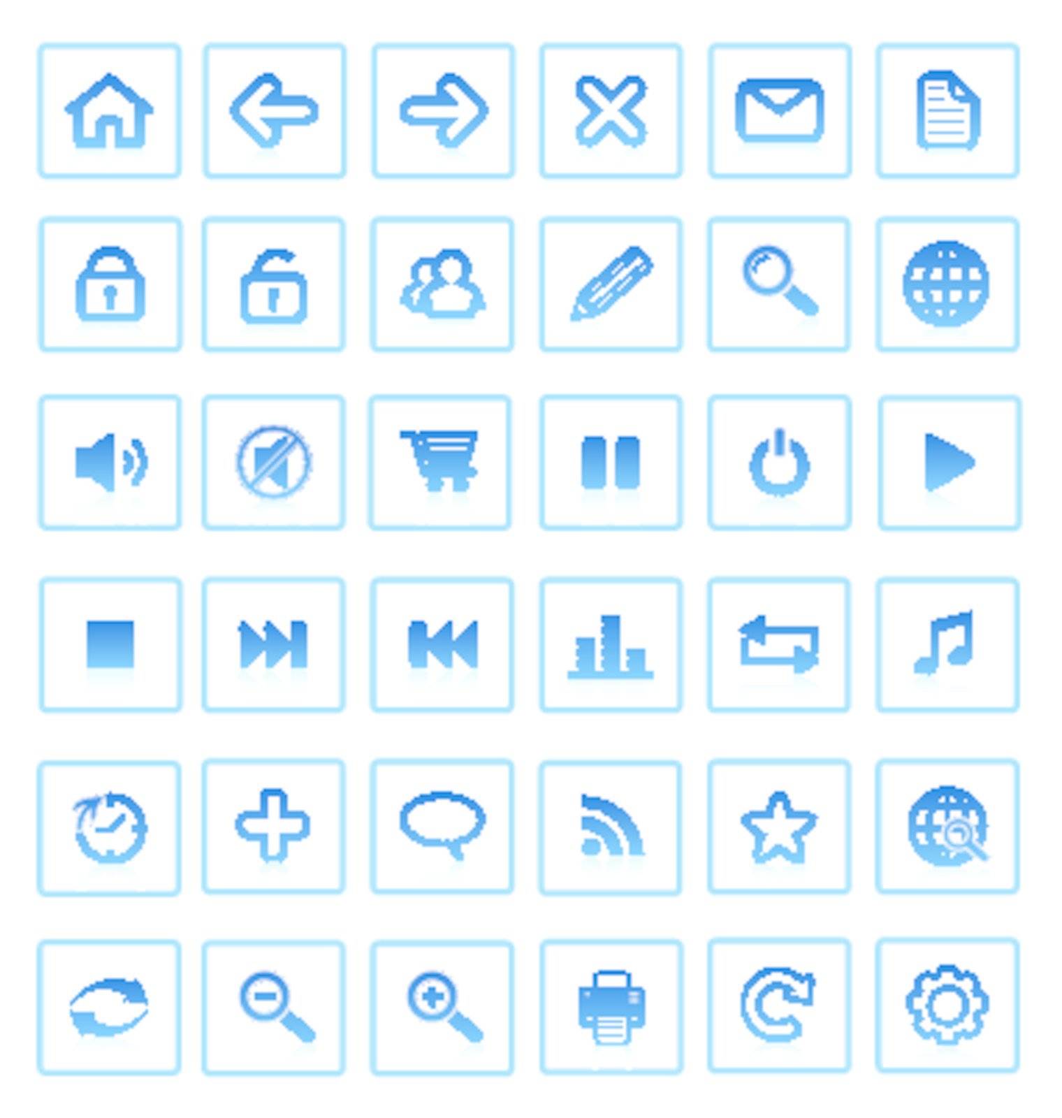 Collection of vector internet icons and buttons. Good for browser, mediasoftware, website and etc.