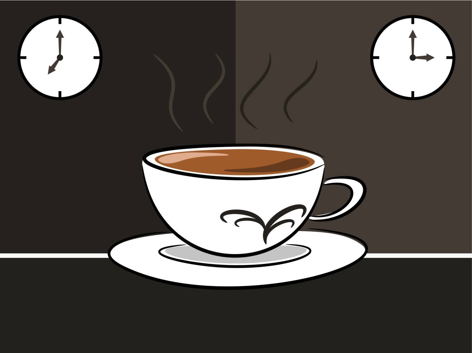 Coffee symbol in the break time concept illustration