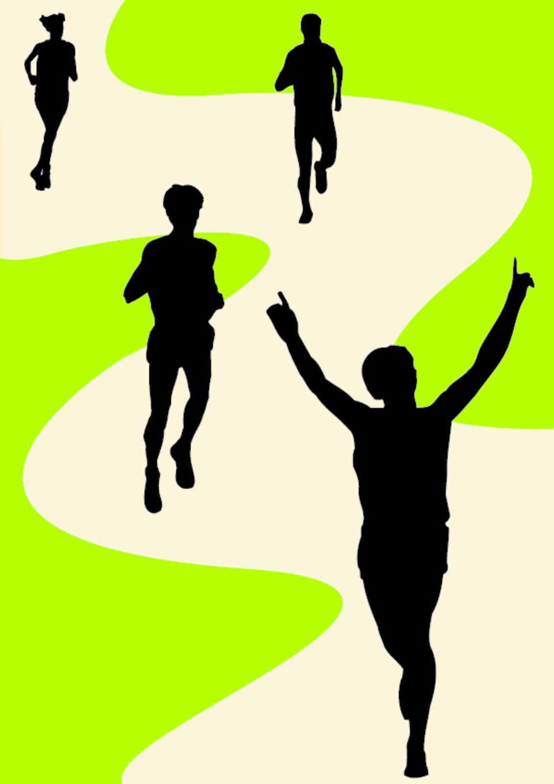 silhouette of people doing sport