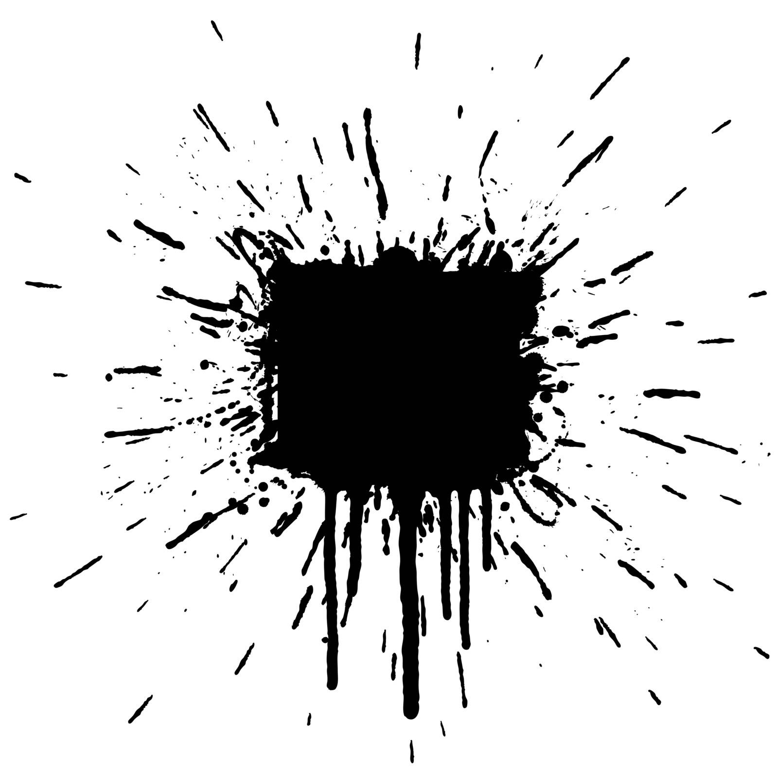 Vector illustration of a grunge ink splatter design element. Explosion.