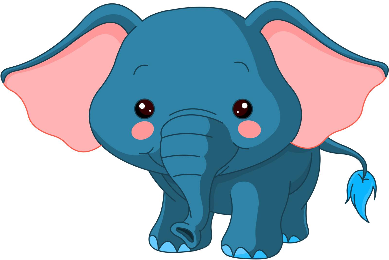 Fun zoo. Illustration of cute Elephant