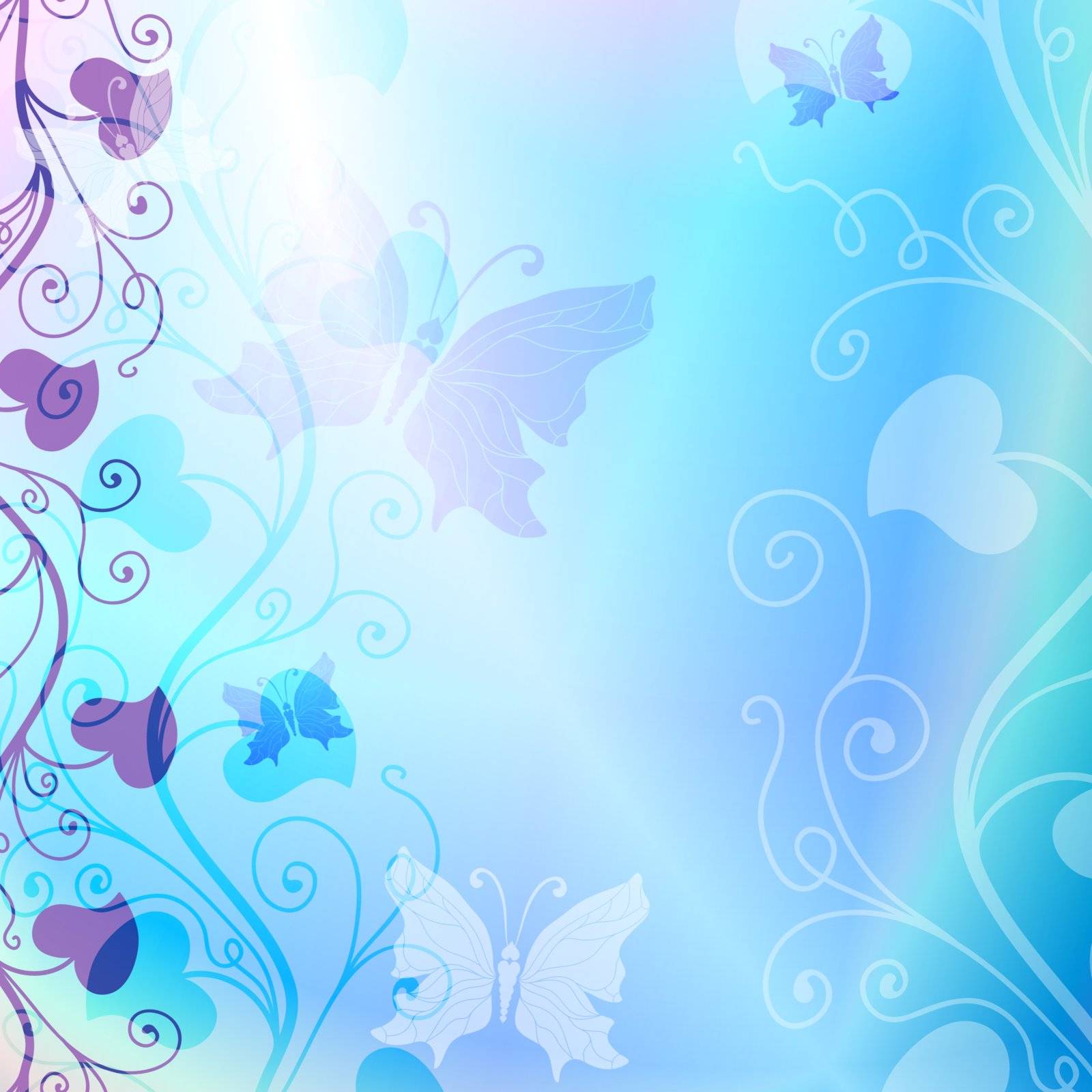 Gentle blue floral frame by OlgaDrozd