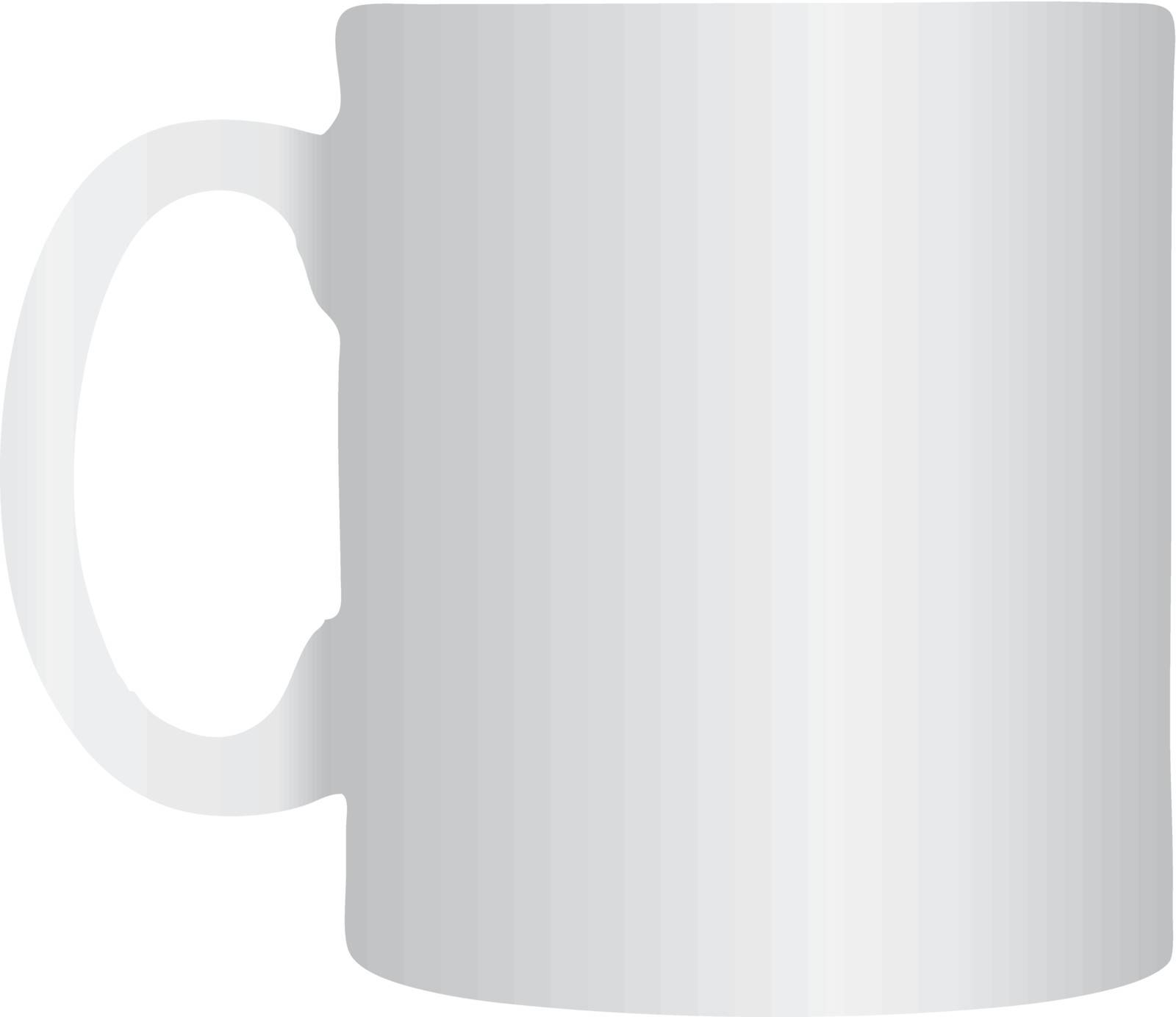 Office white ceramic mug much. Vector illustration.