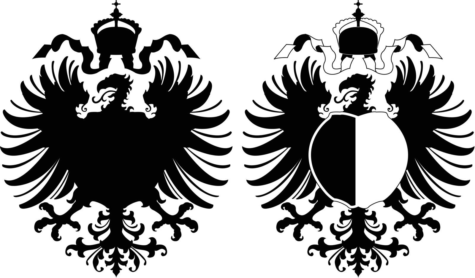 Vecor of 2 arms with an eagle on white
