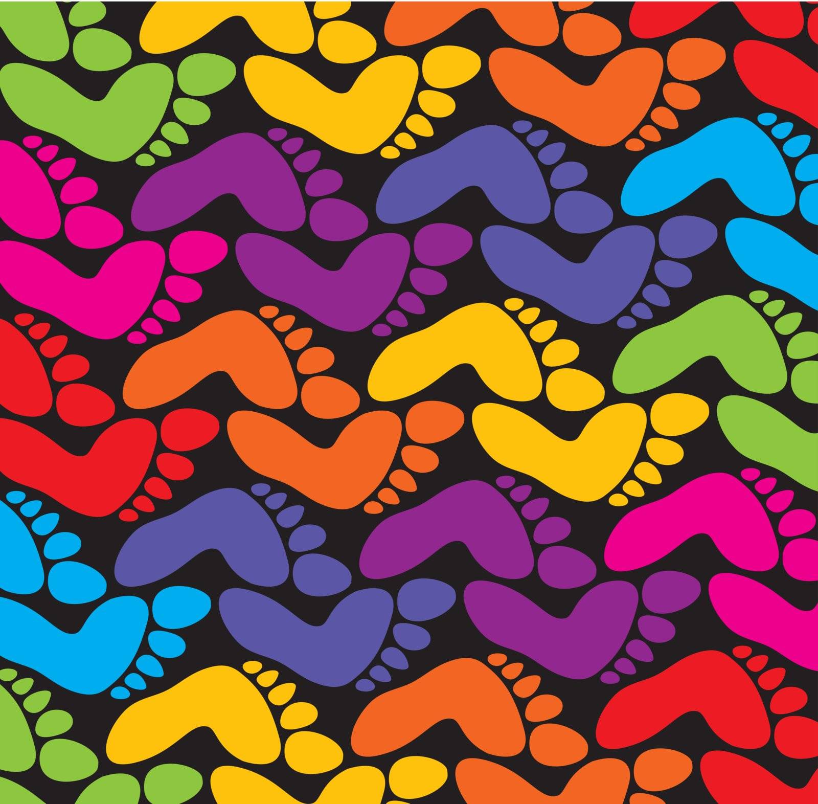 vector colorful feet background